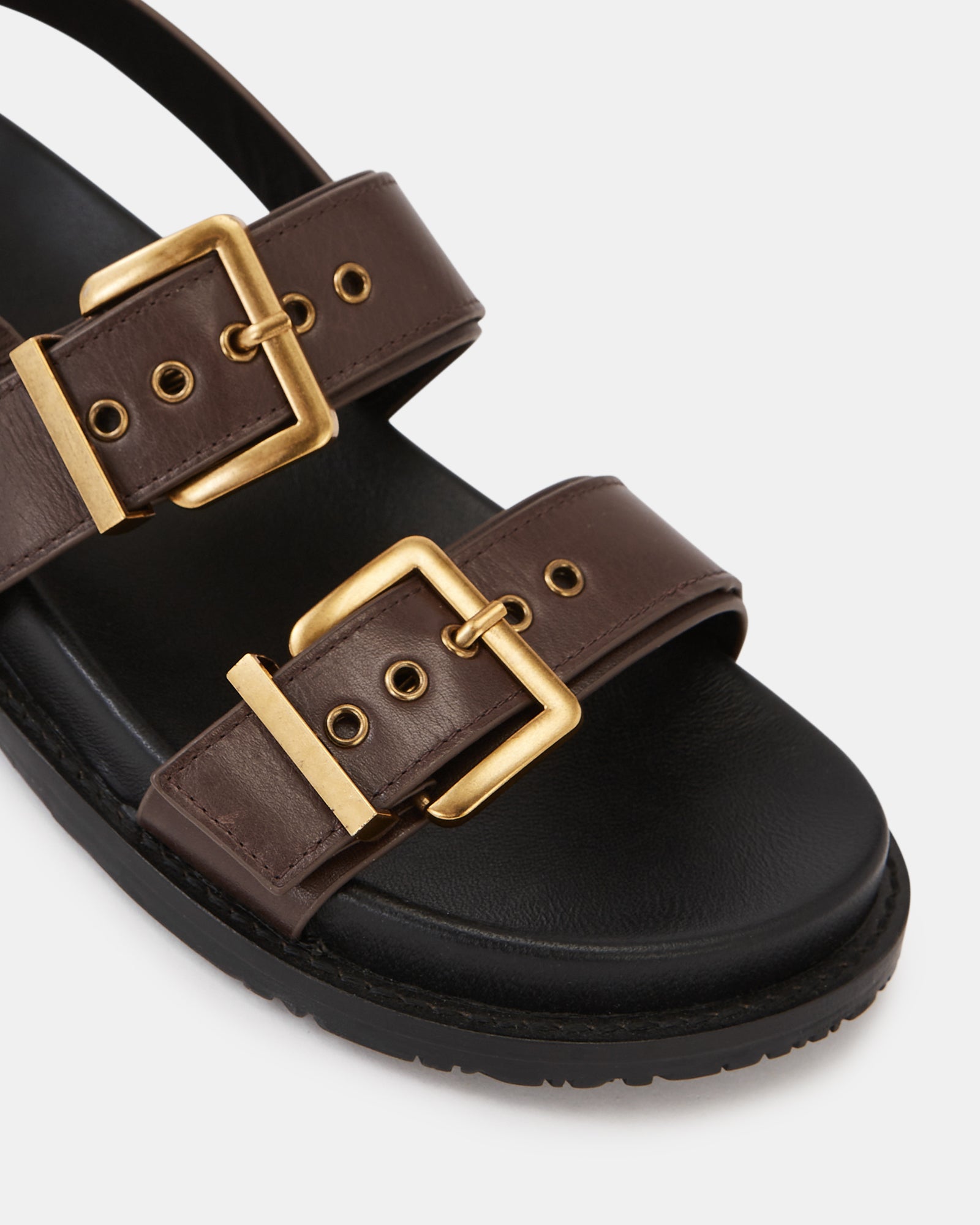 Archie Espresso Leather Footbed Sandal