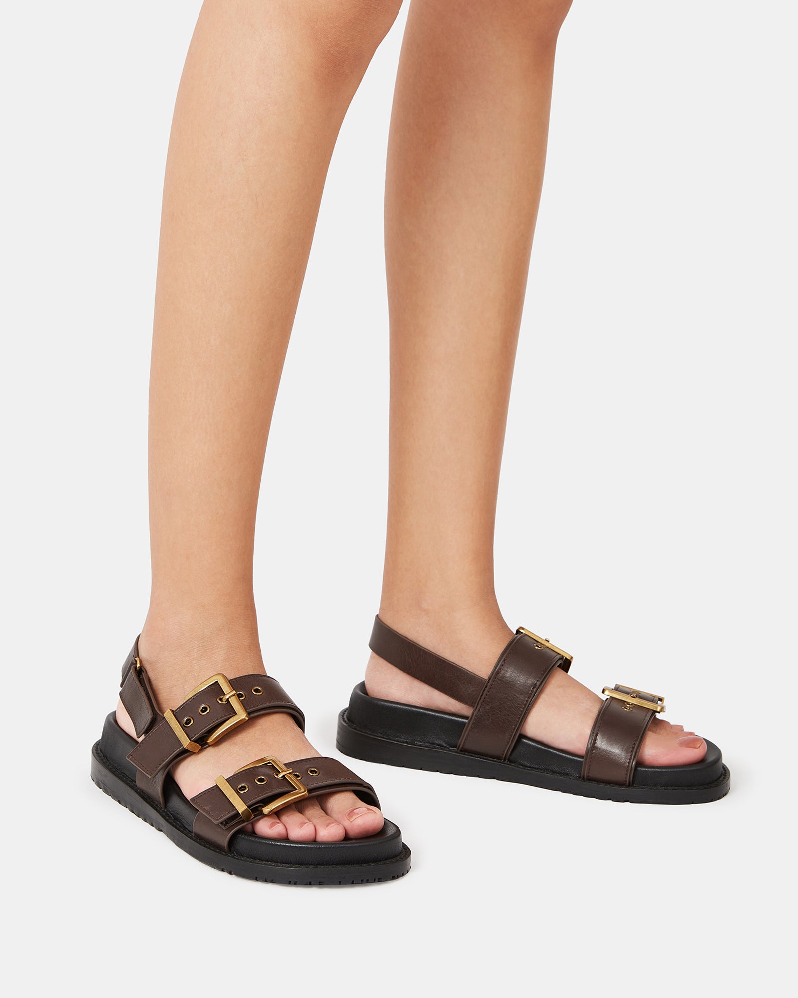 Archie Espresso Leather Footbed Sandal