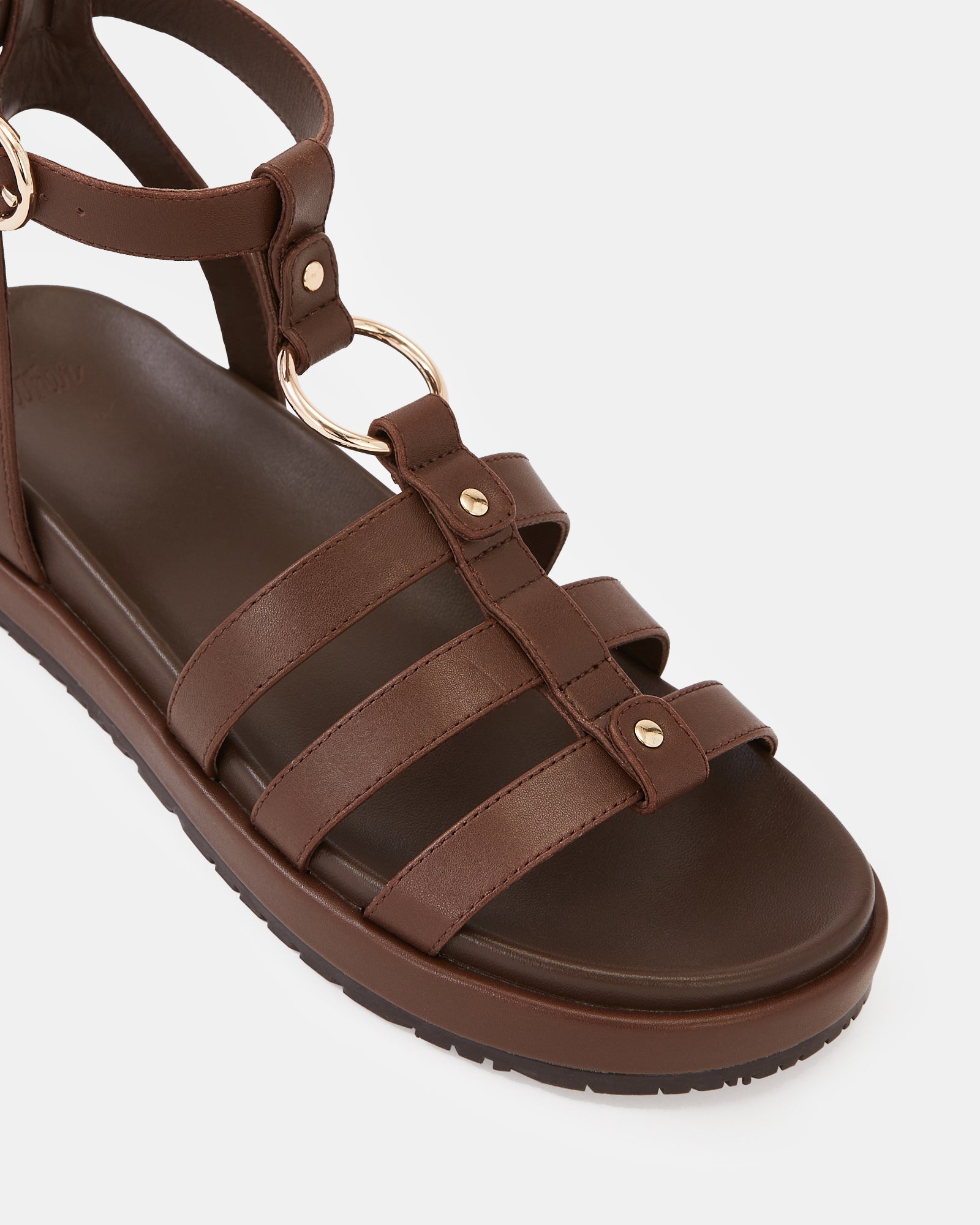 Bruna Tawny Brown Leather Sandal