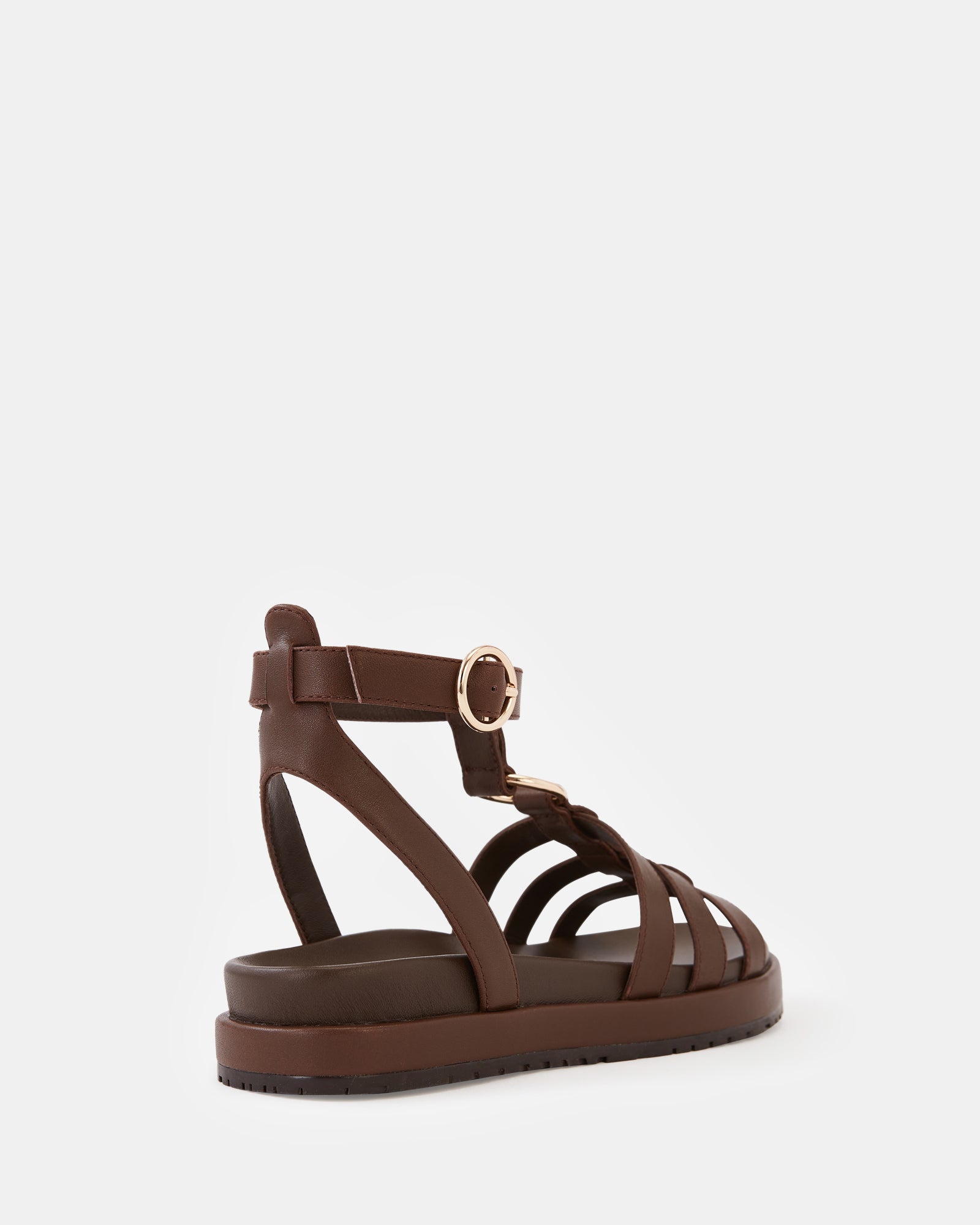 Bruna Tawny Brown Leather Sandal