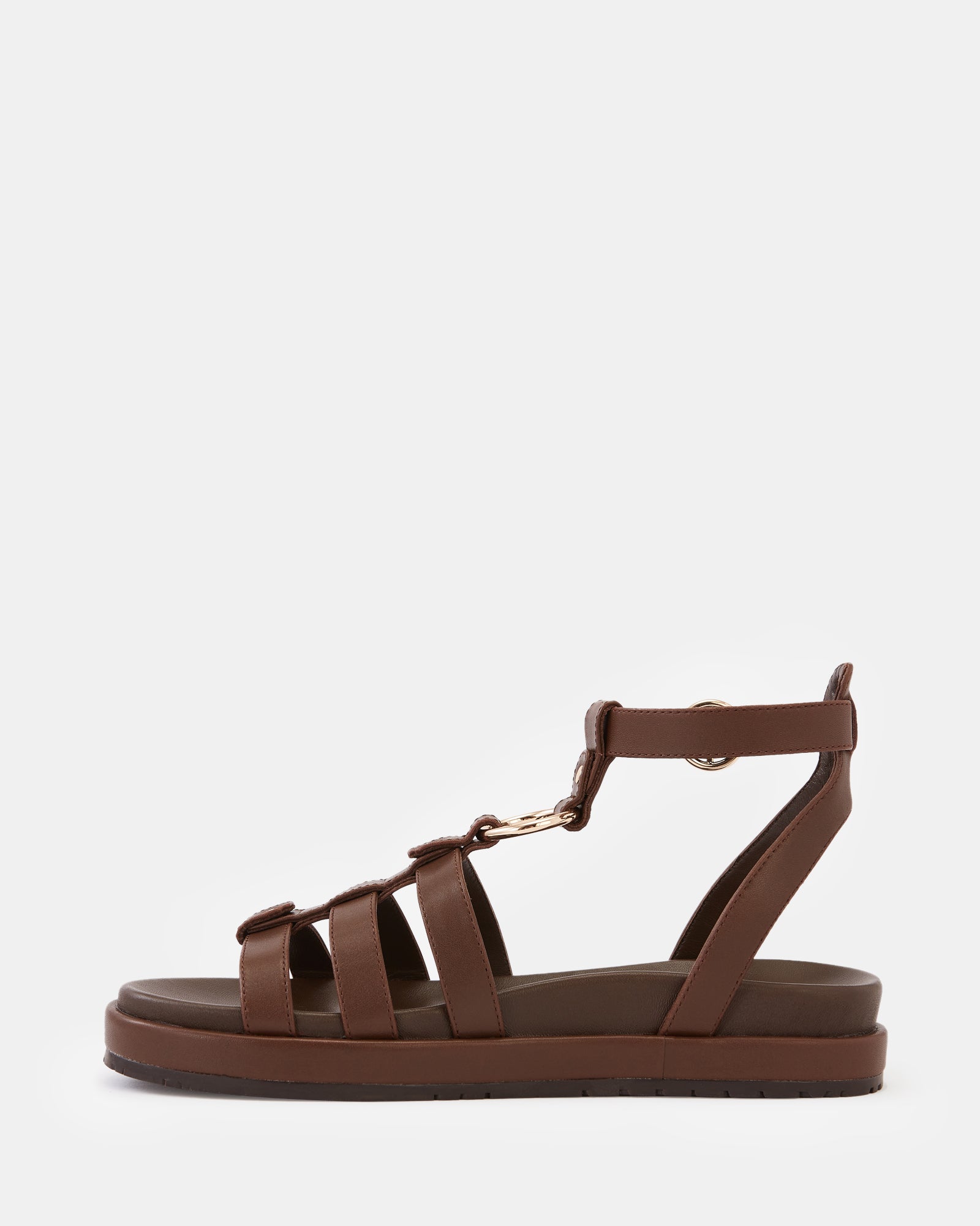 Bruna Tawny Brown Leather Sandal