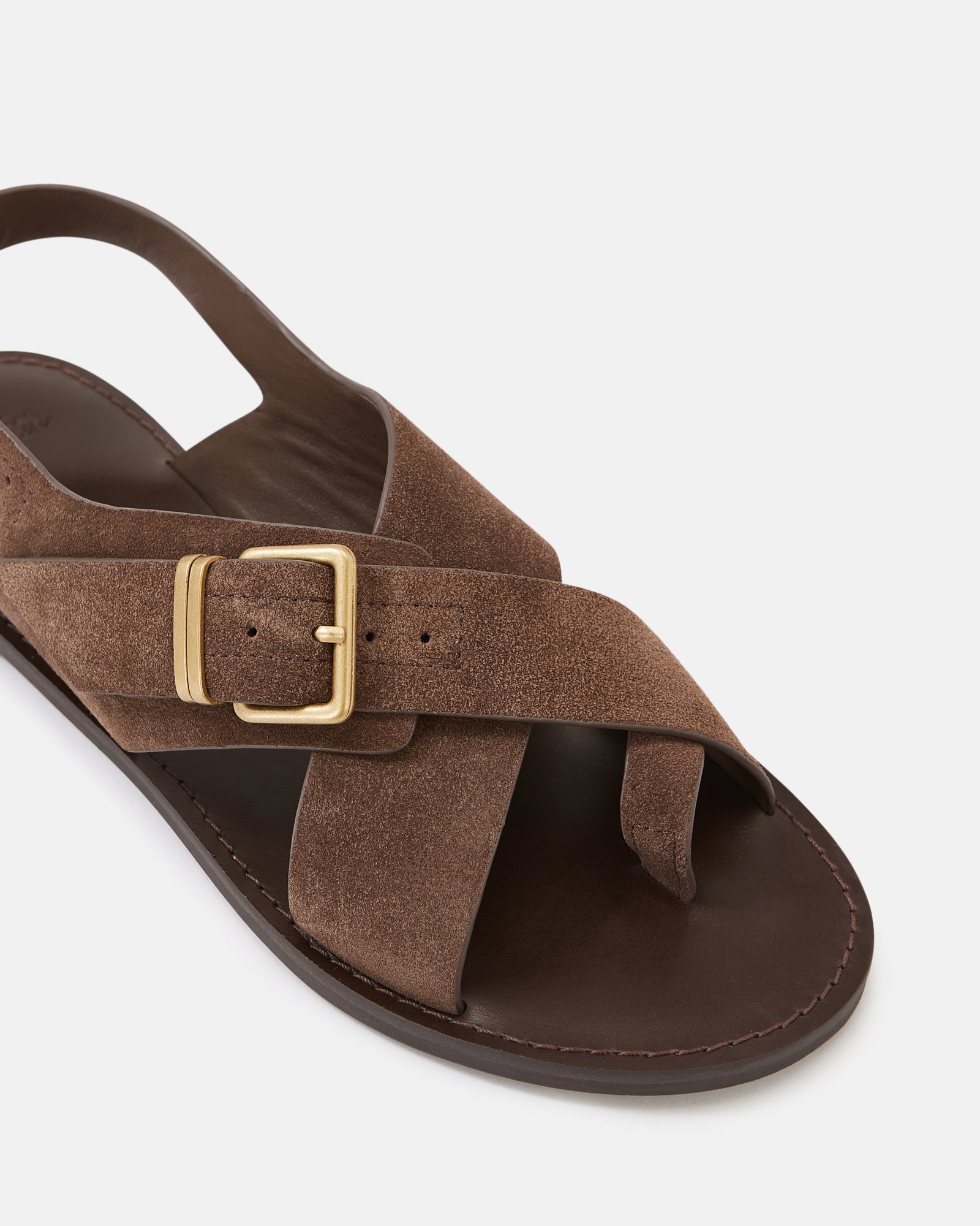 Danna Tawny Brown Suede Leather Sandal