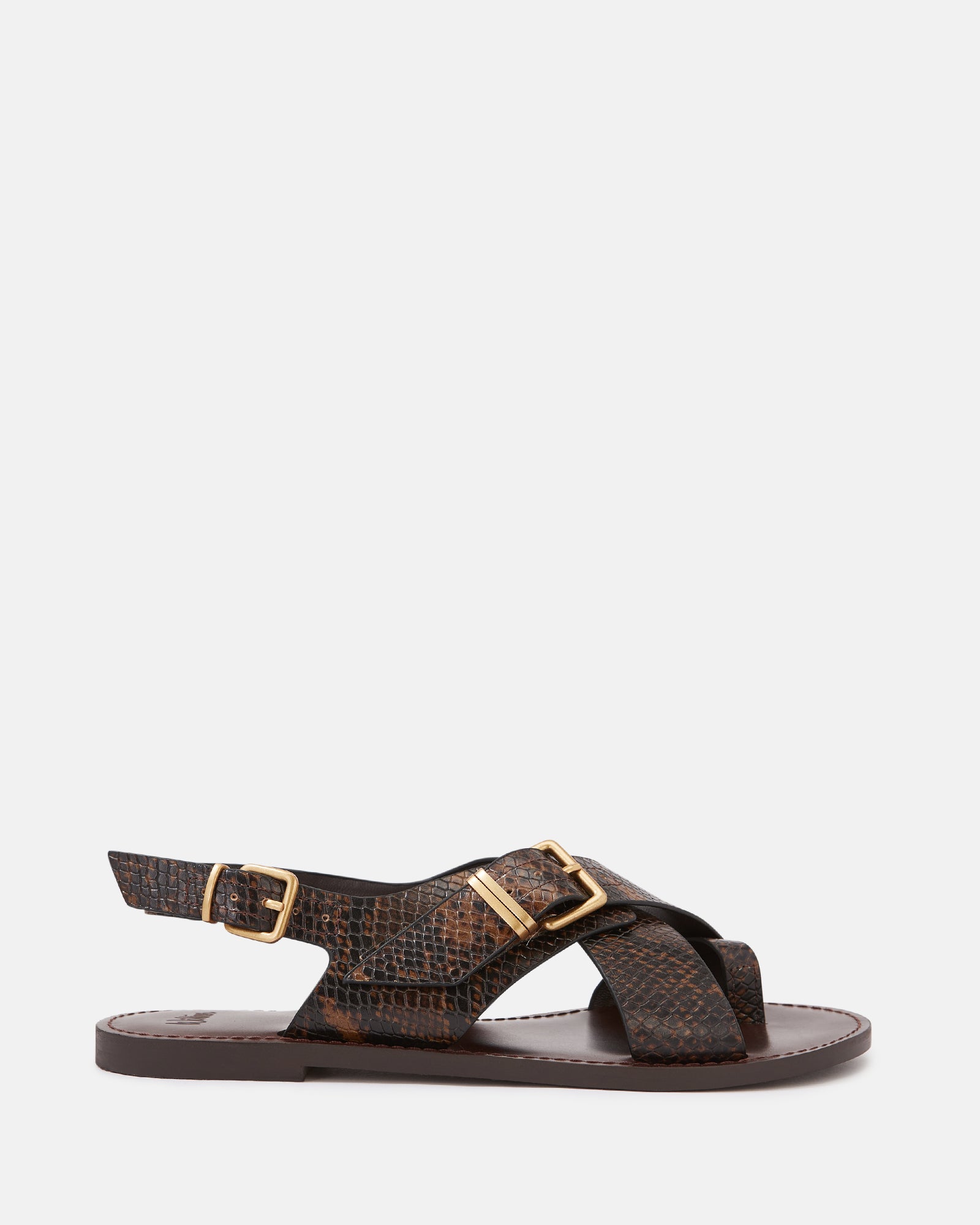 Danna Snake Emboss Leather Sandal