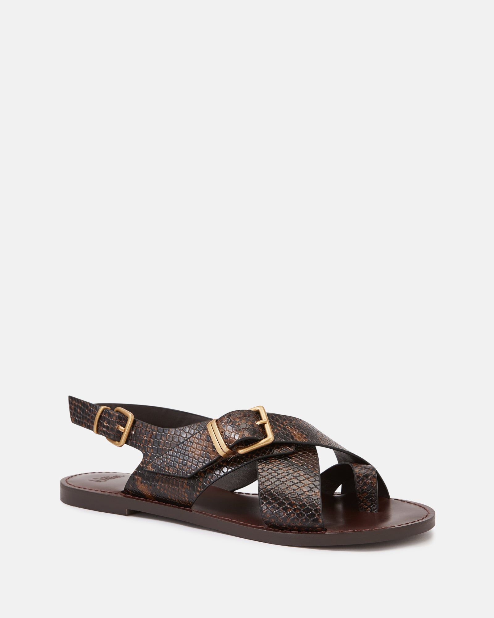 Danna Snake Emboss Leather Sandal