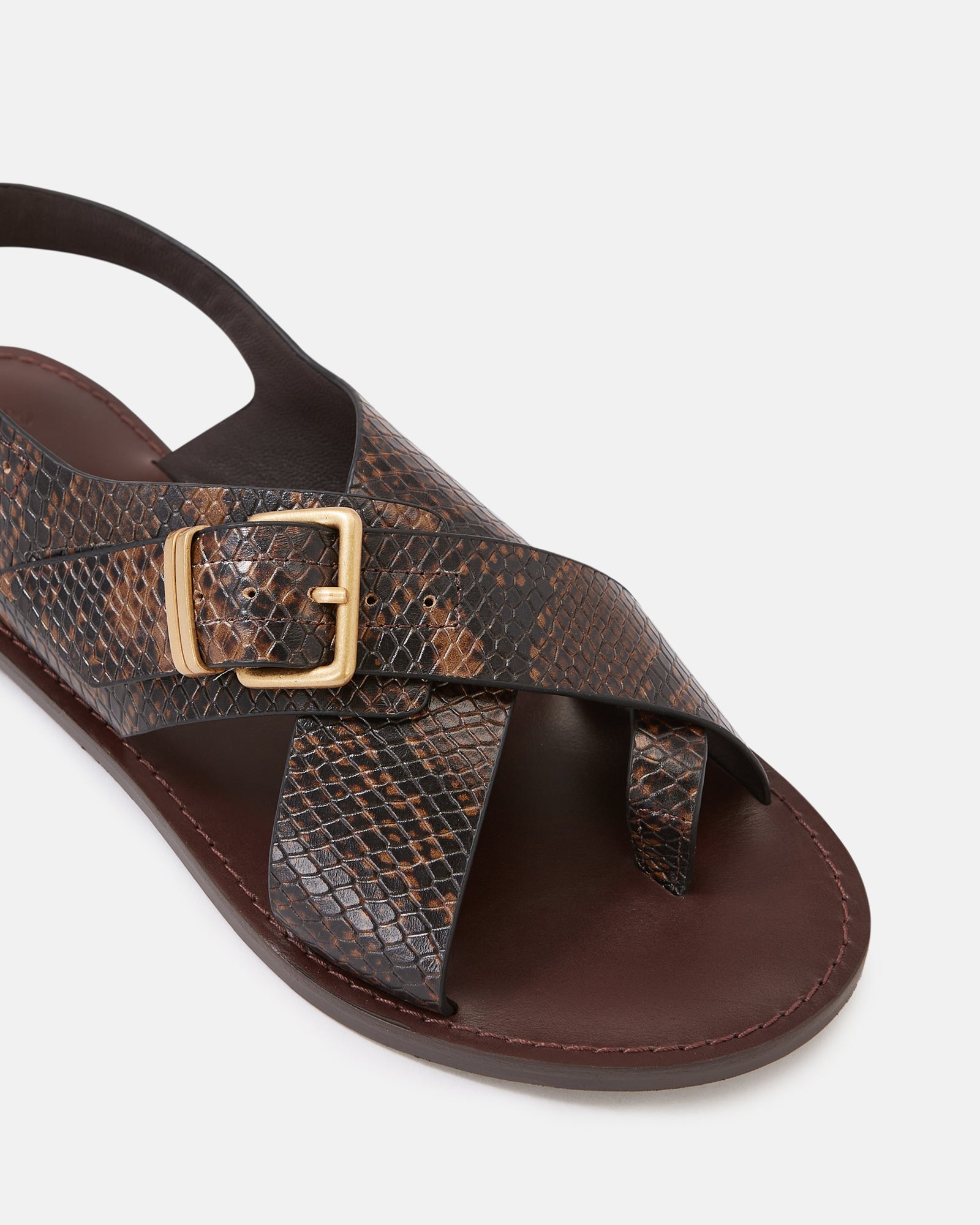Danna Snake Emboss Leather Sandal