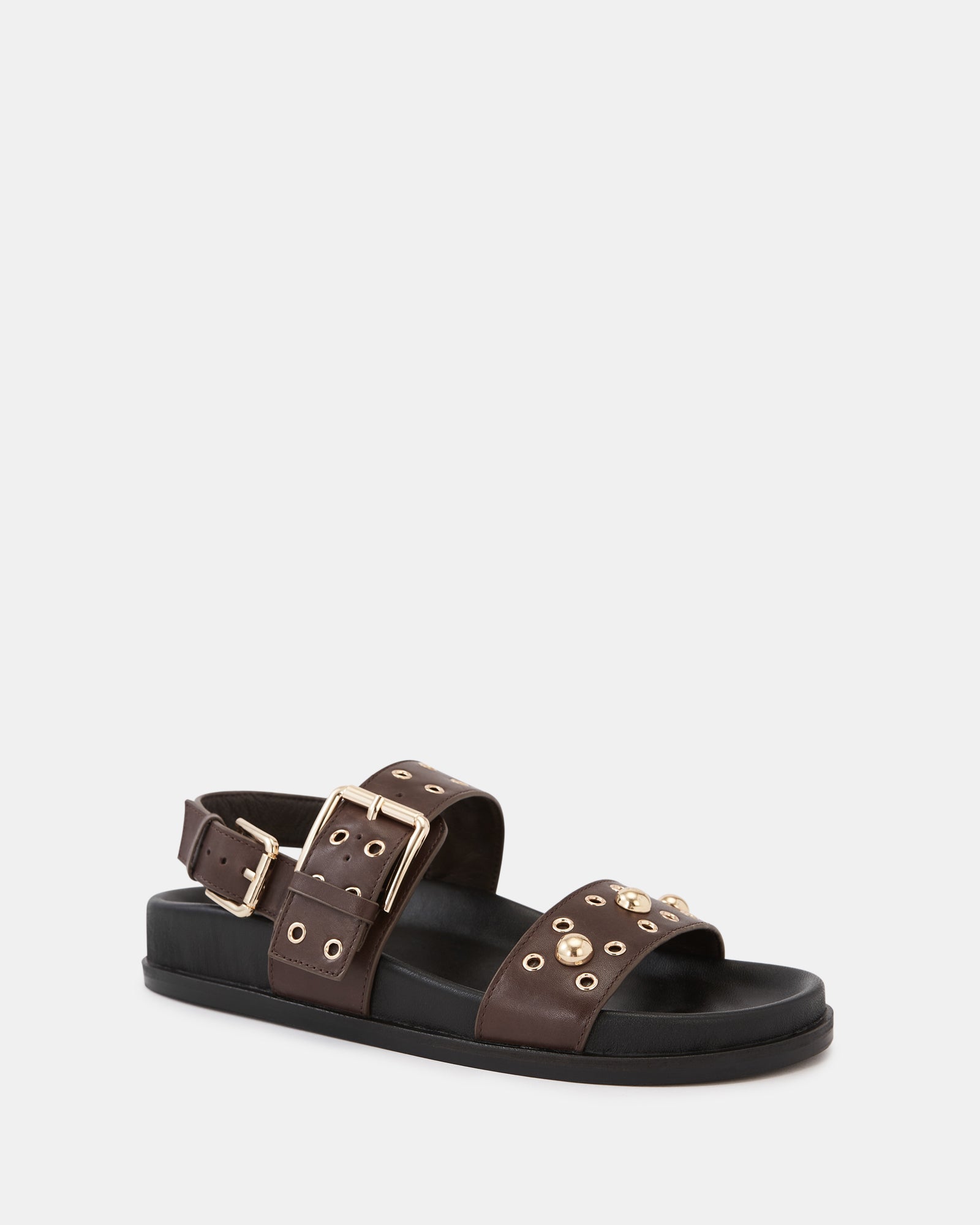 Fifi Espresso Suede Leather Flatform Sandal