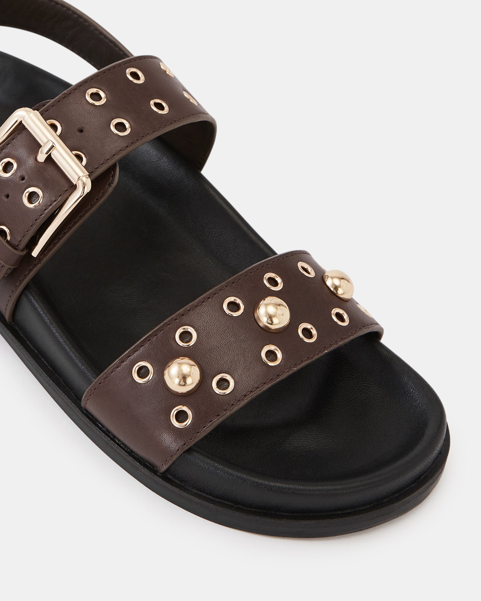 Fifi Espresso Suede Leather Flatform Sandal