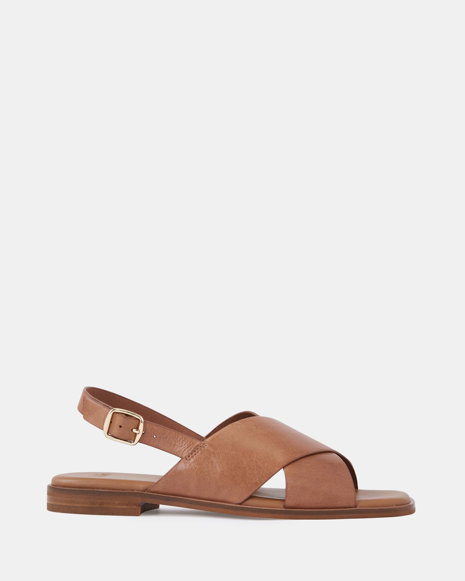 Deon Dark Cognac Leather Sandal