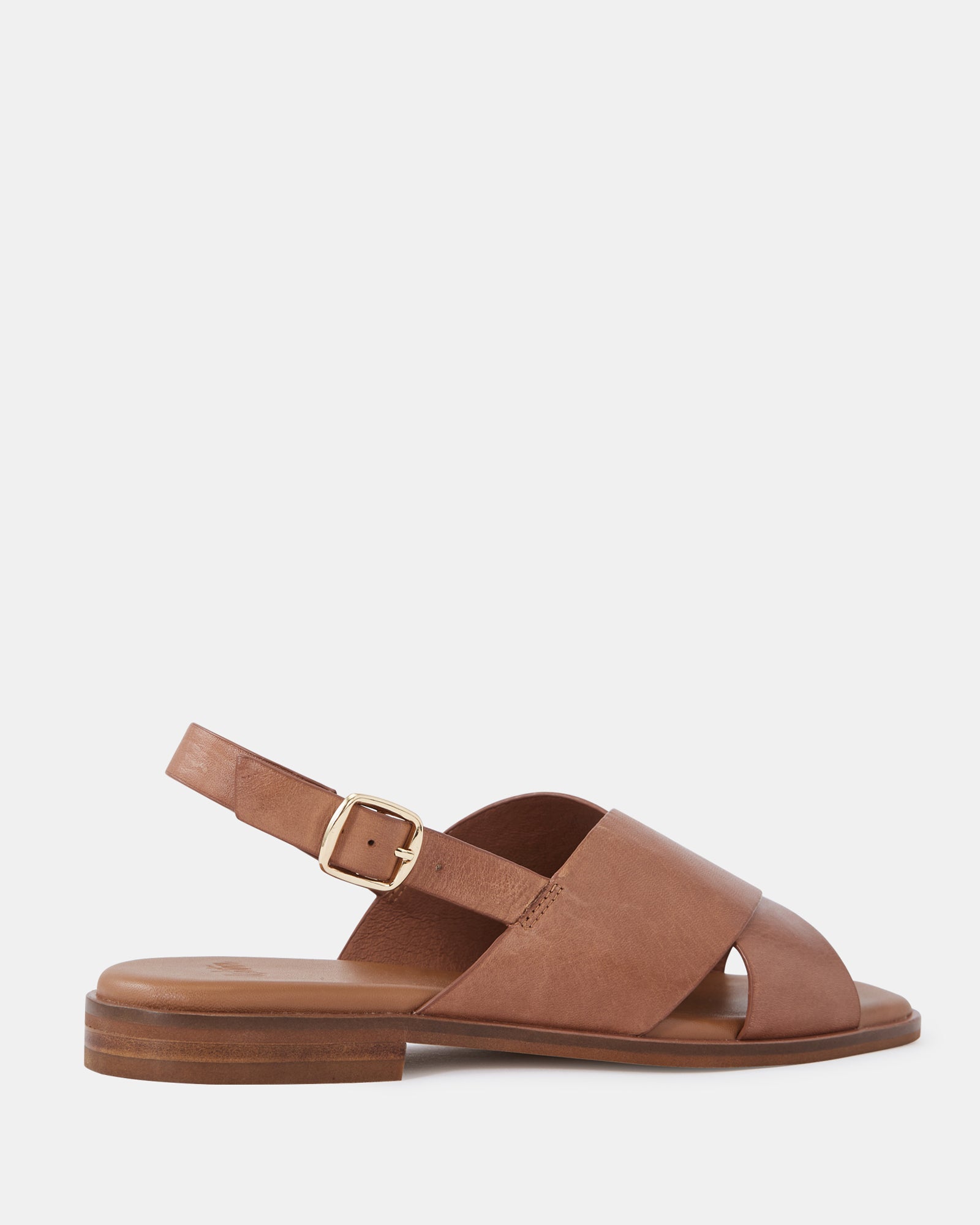 Deon Dark Cognac Leather Sandal