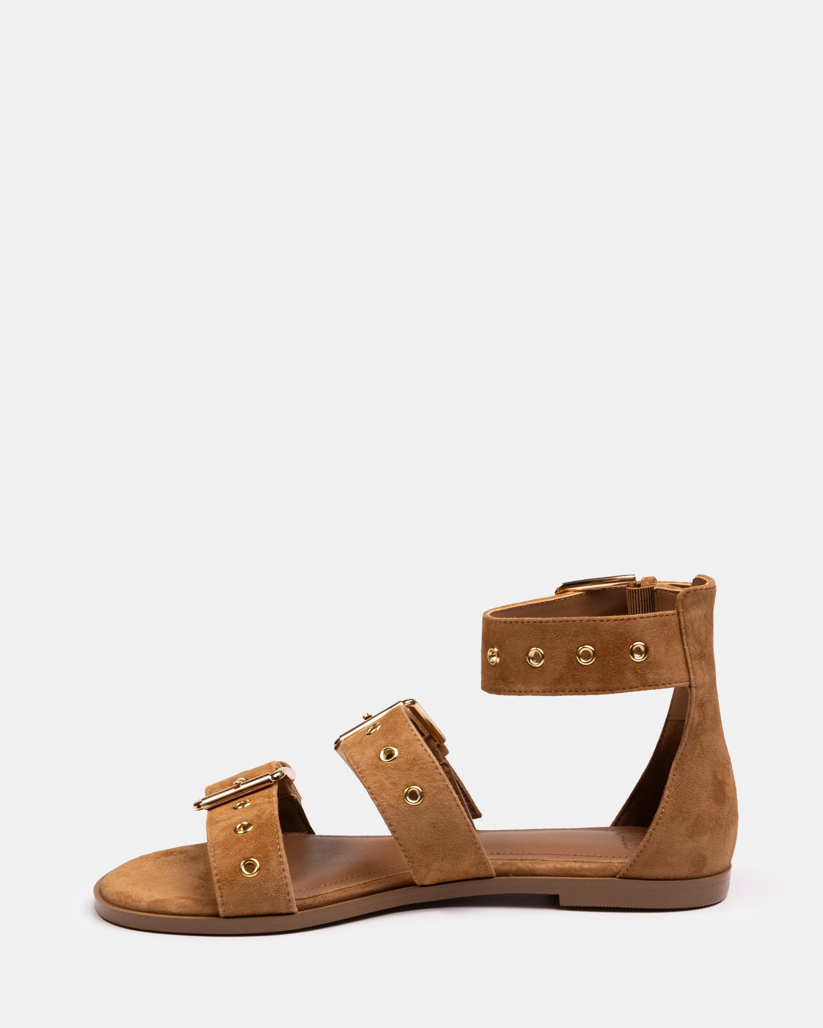 Elyssa Burnt Almond Suede Leather Sandal