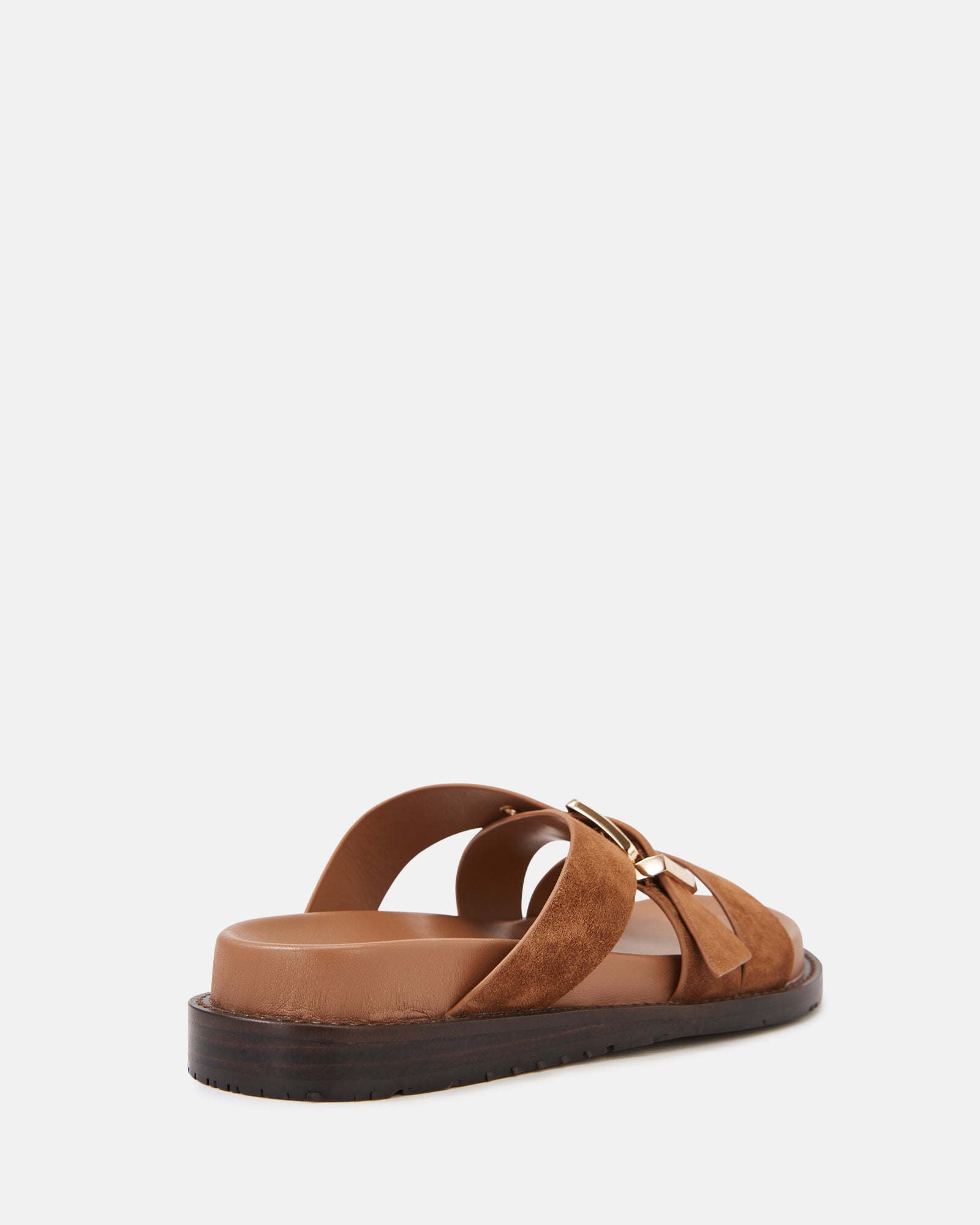 Adelle Tan Suede Leather Footbed Sandal