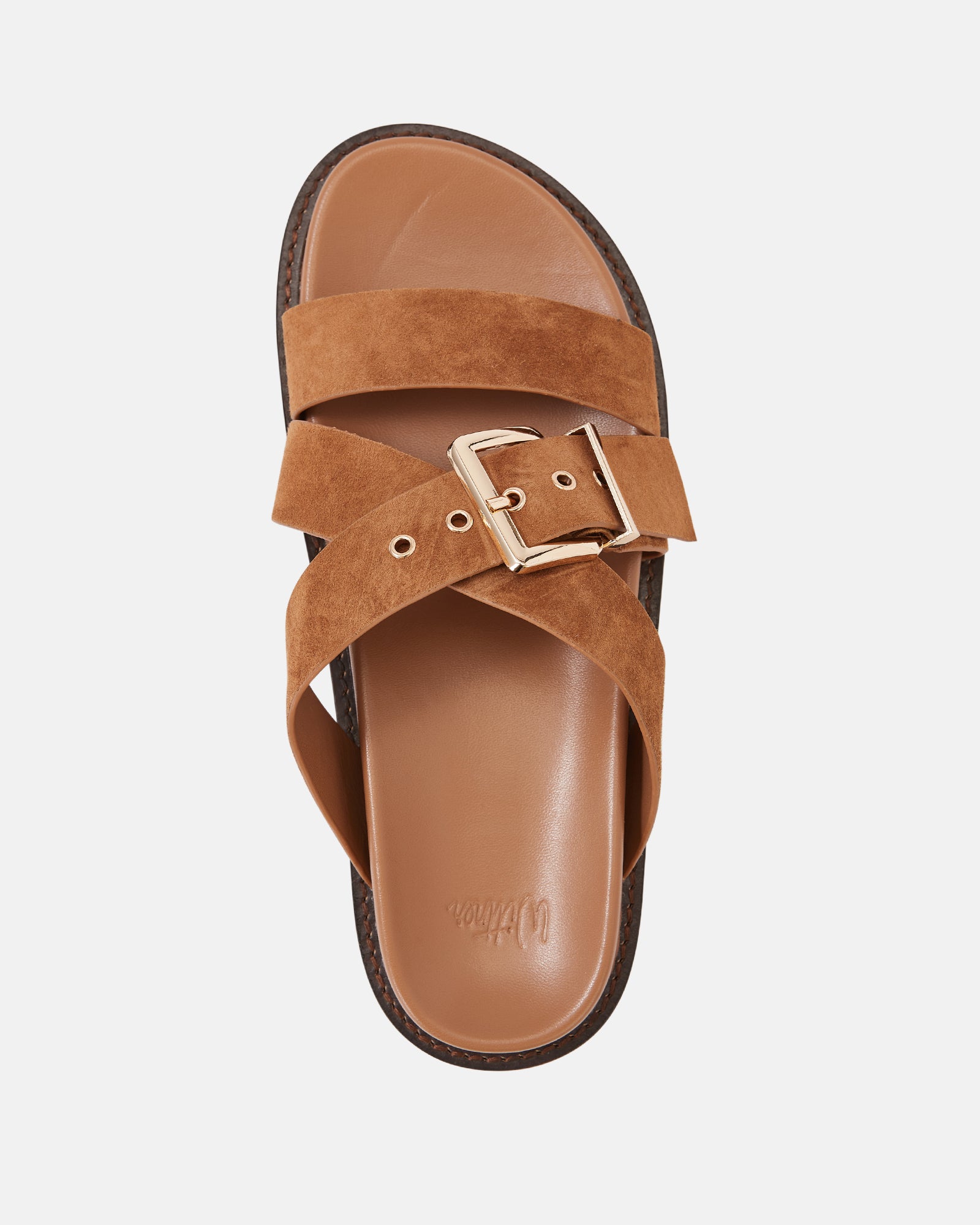 Adelle Tan Suede Leather Footbed Sandal