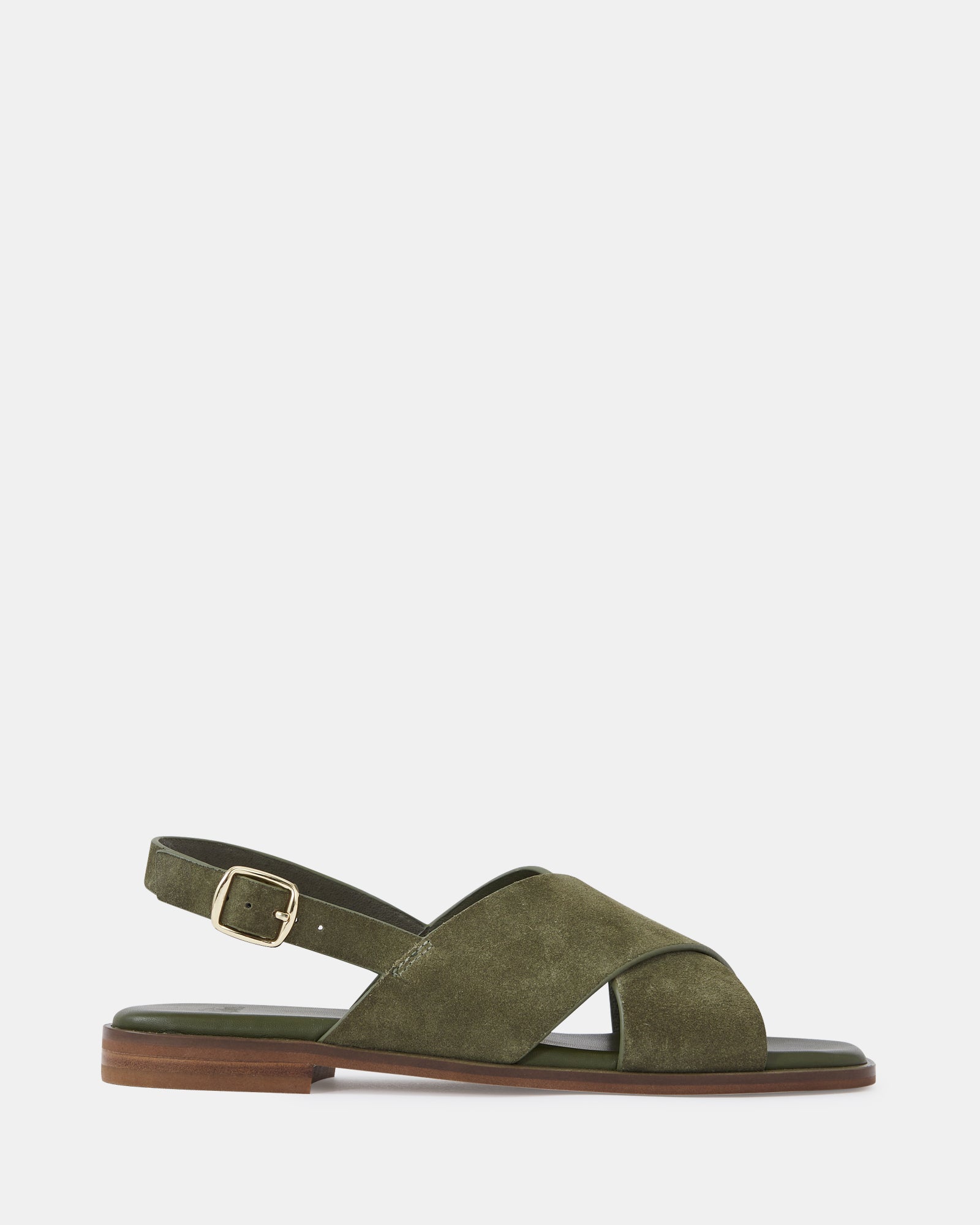 Deon Boho Green Suede Leather Sandal