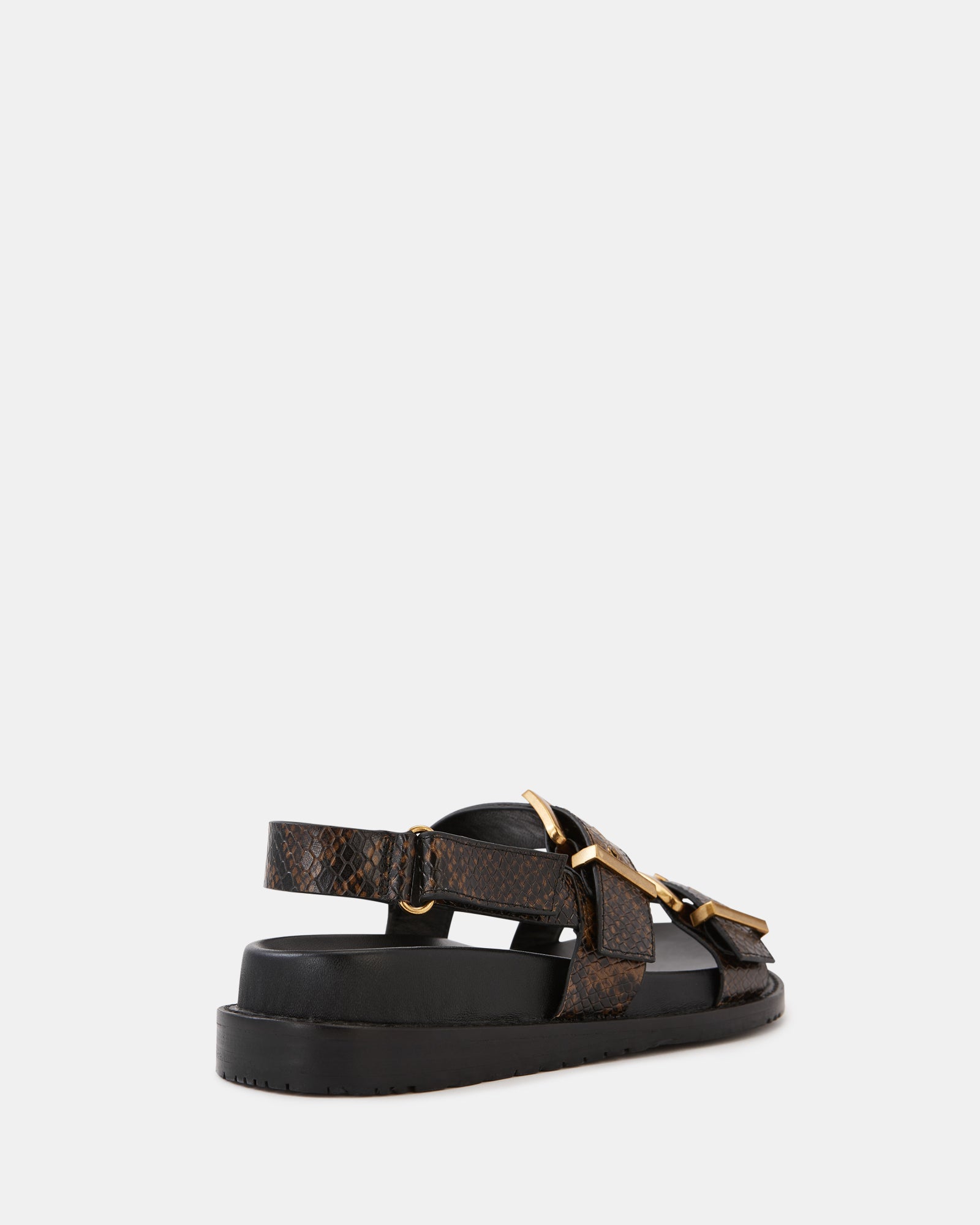 Archie Snake Emboss Leather Footbed Sandal