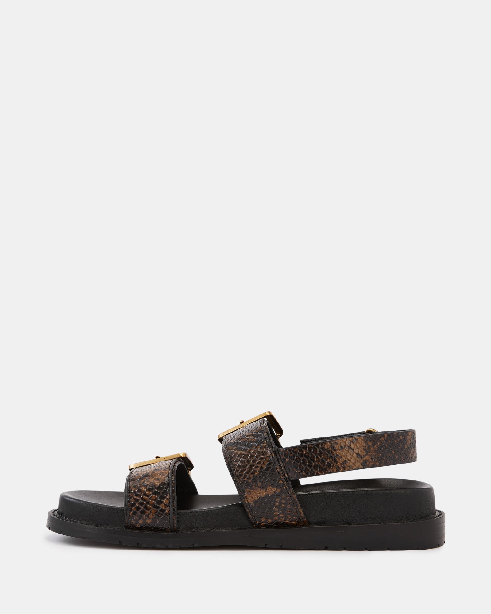 Archie Snake Emboss Leather Footbed Sandal