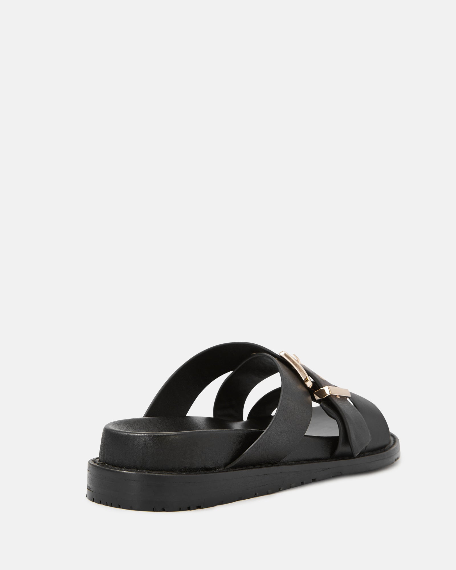 Adelle Black Leather Footbed Sandal