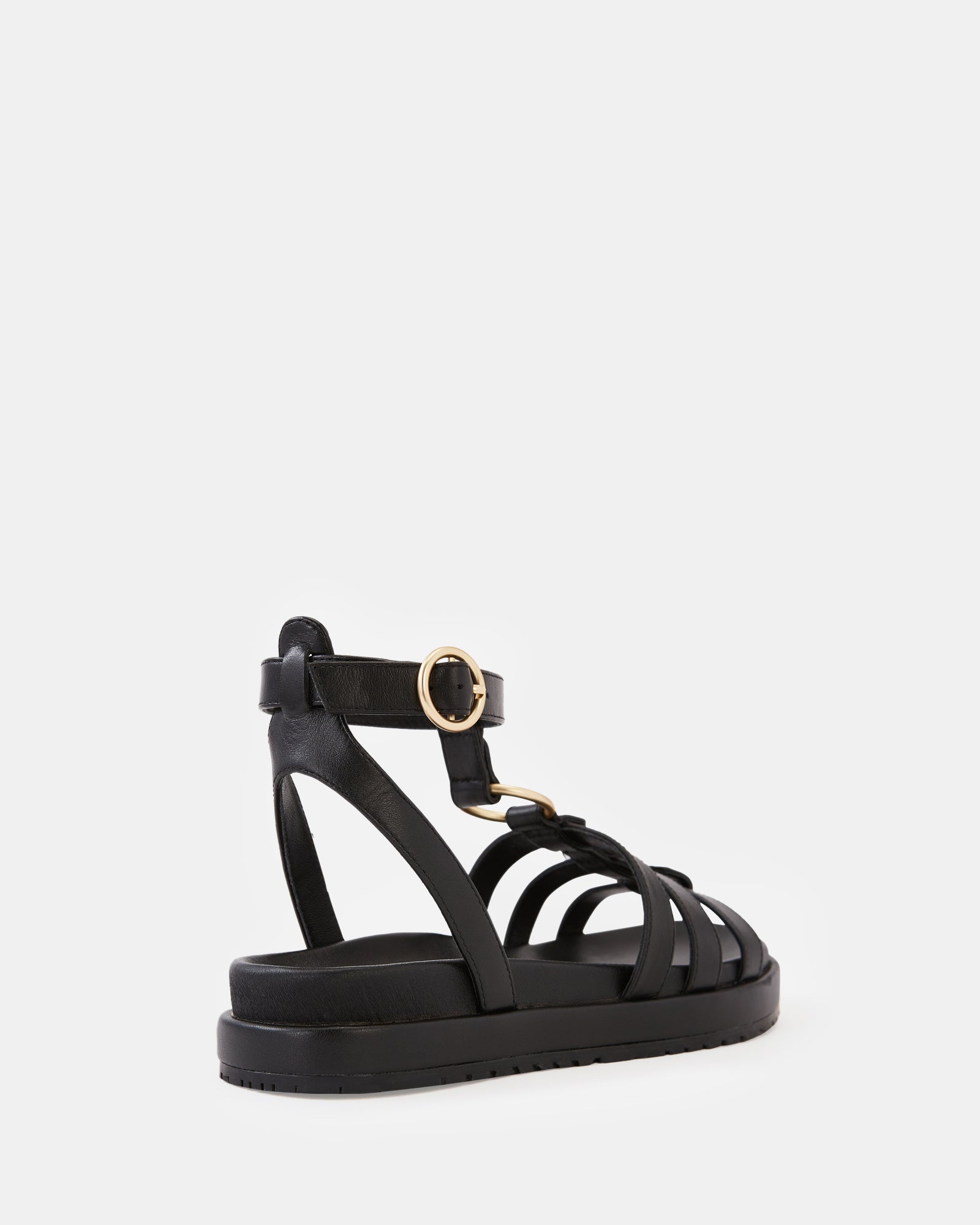 Bruna Black Leather Sandal