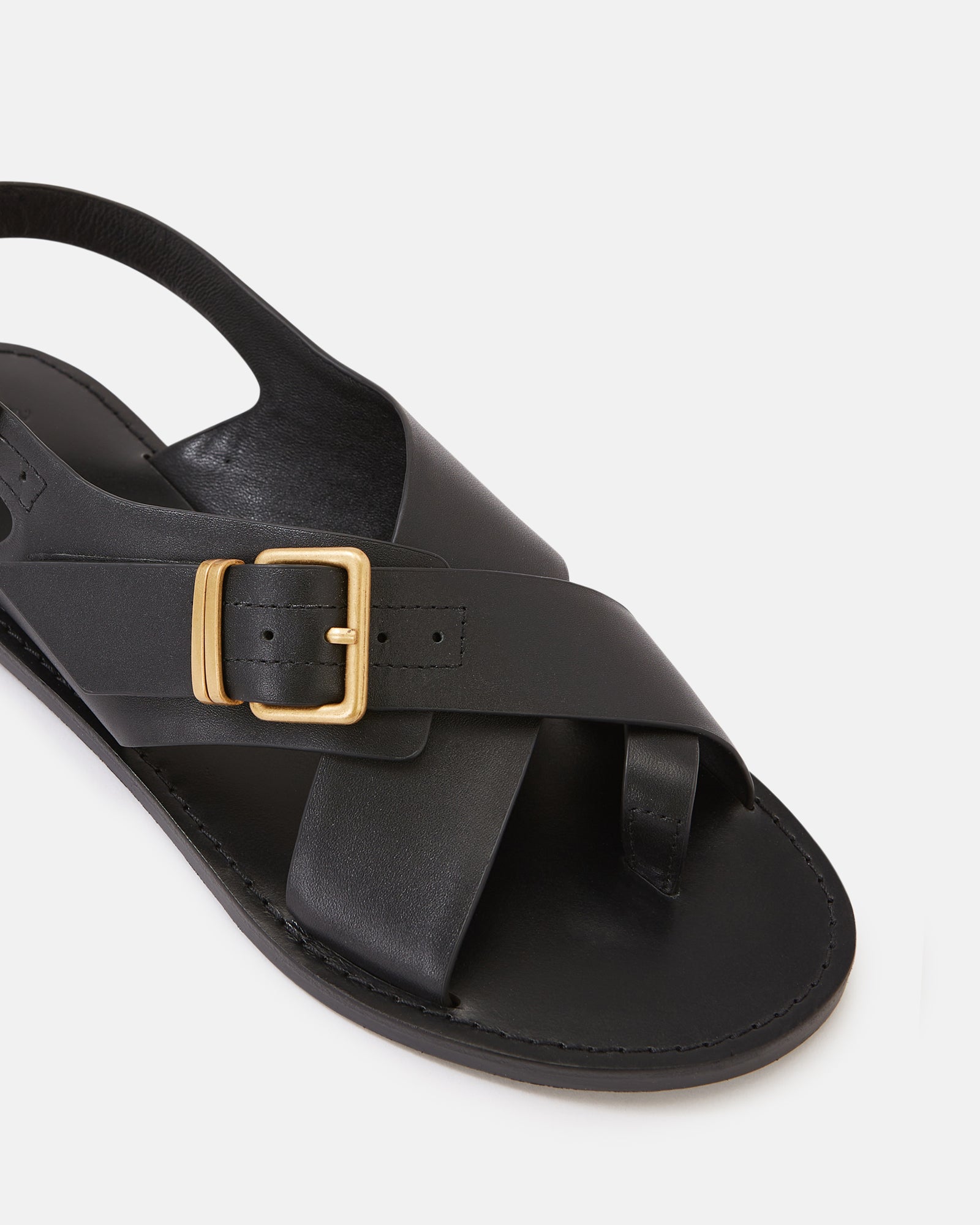 Danna Black Leather Sandal