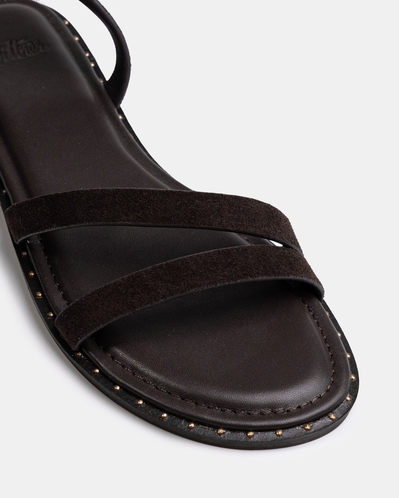 Crystina Chocolate Suede Leather Strappy Sandal