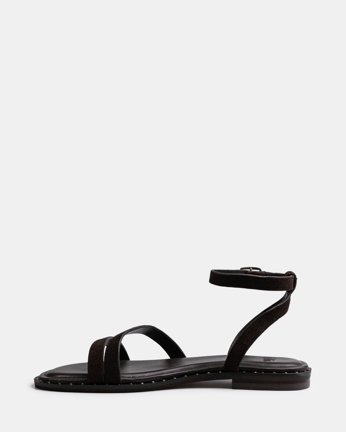 Crystina Chocolate Suede Leather Strappy Sandal