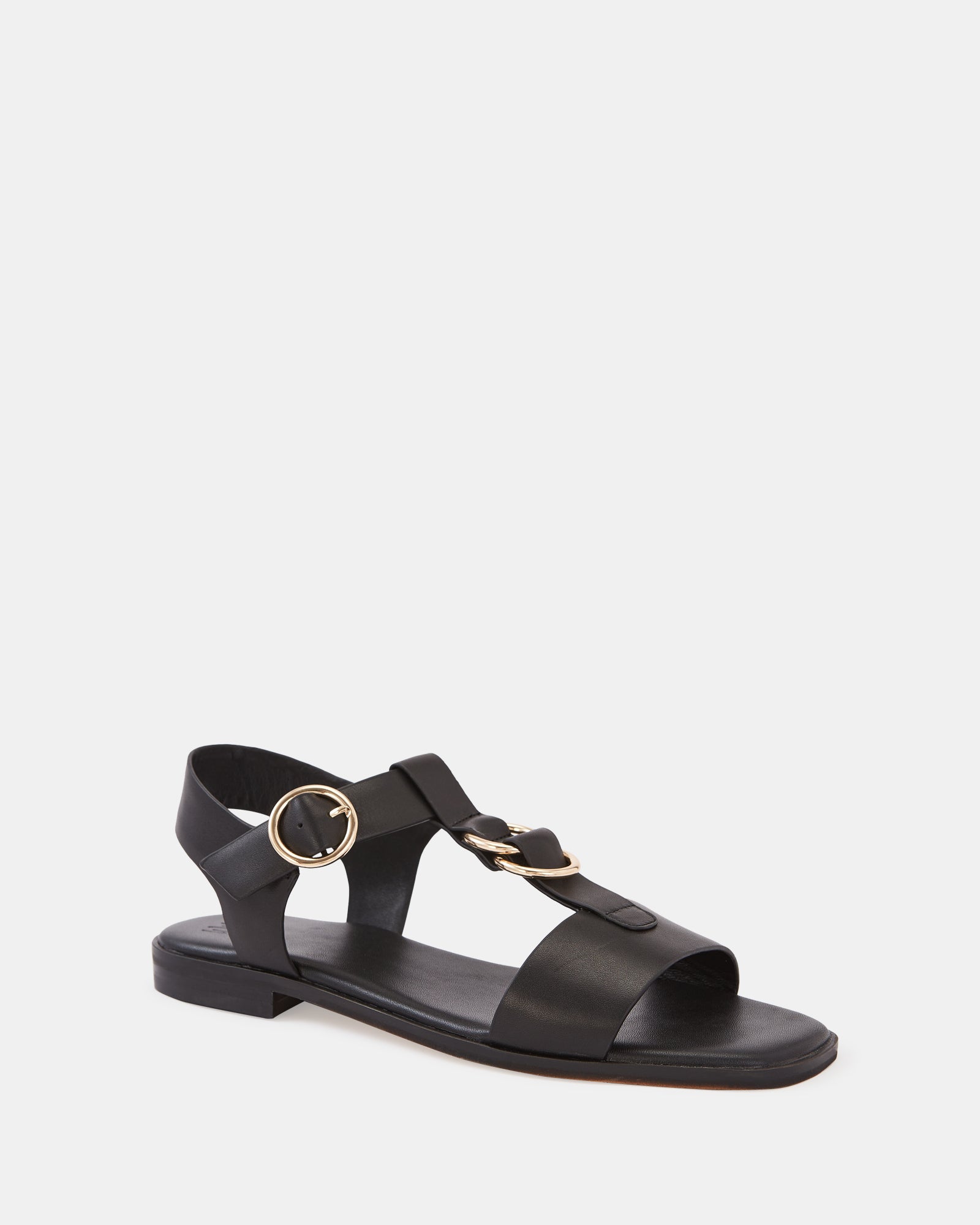 Dalia Black Pebble Leather Sandal