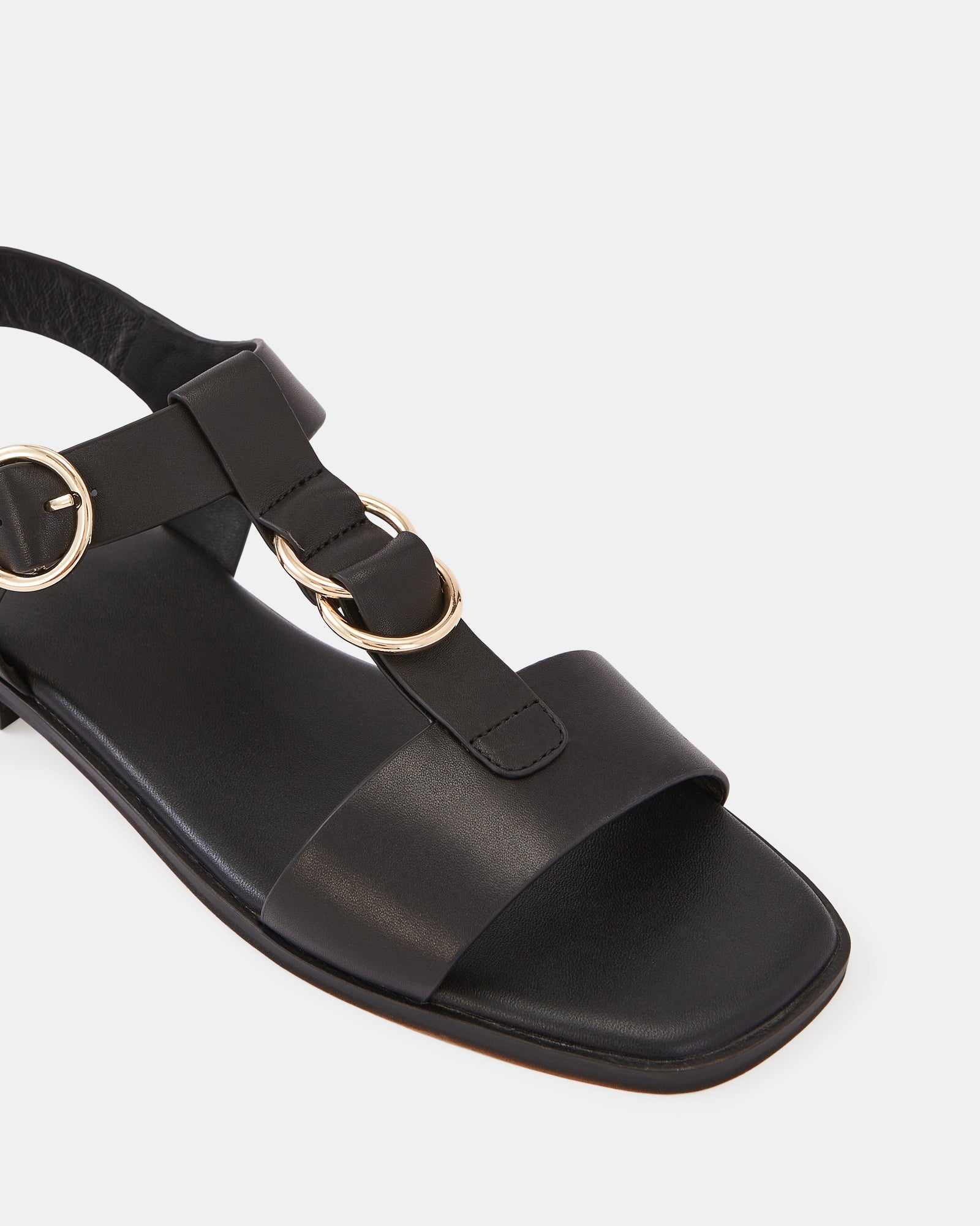 Dalia Black Pebble Leather Sandal