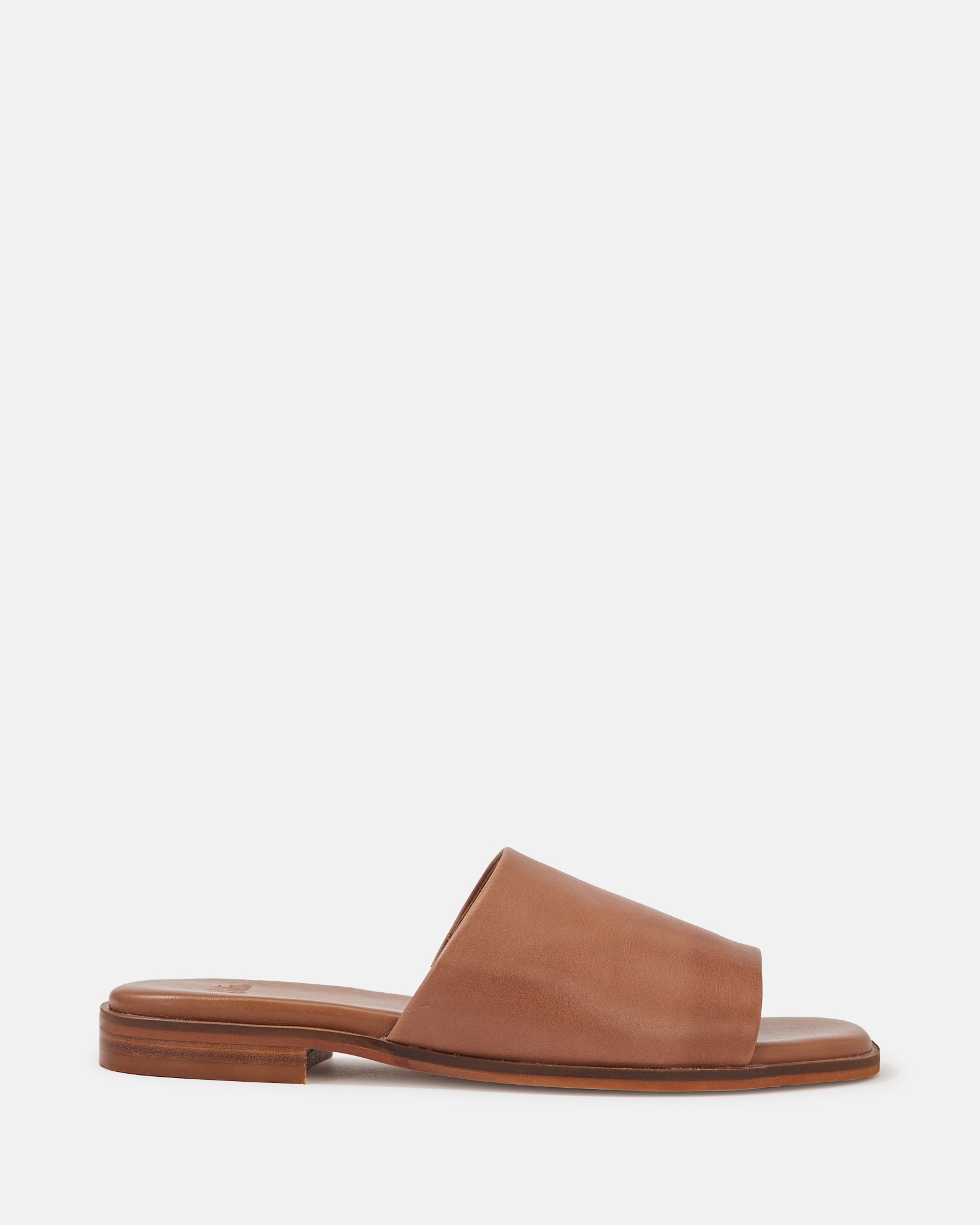 Doro Dark Cognac Leather Slide