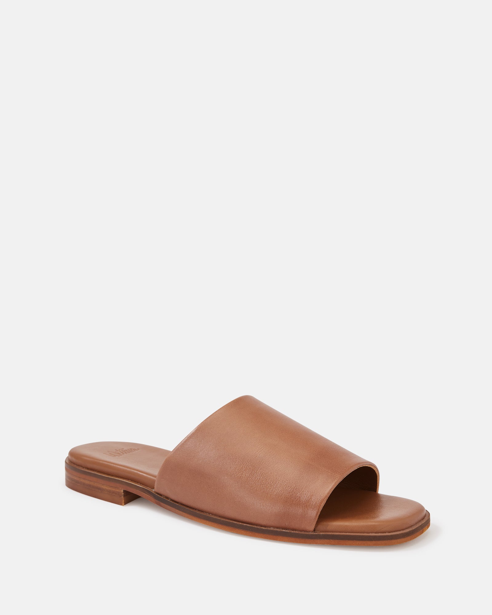 Doro Dark Cognac Leather Slide
