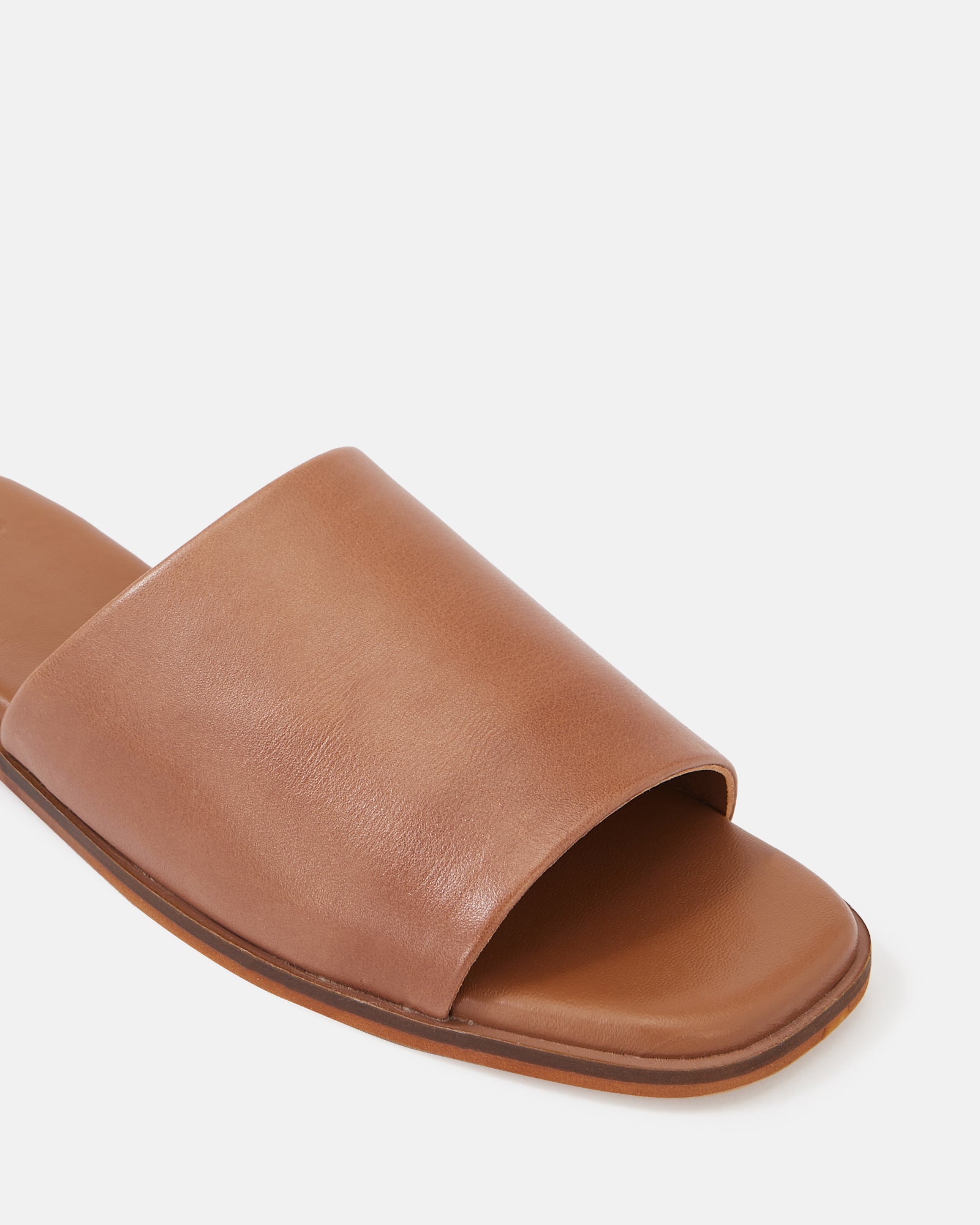 Doro Dark Cognac Leather Slide