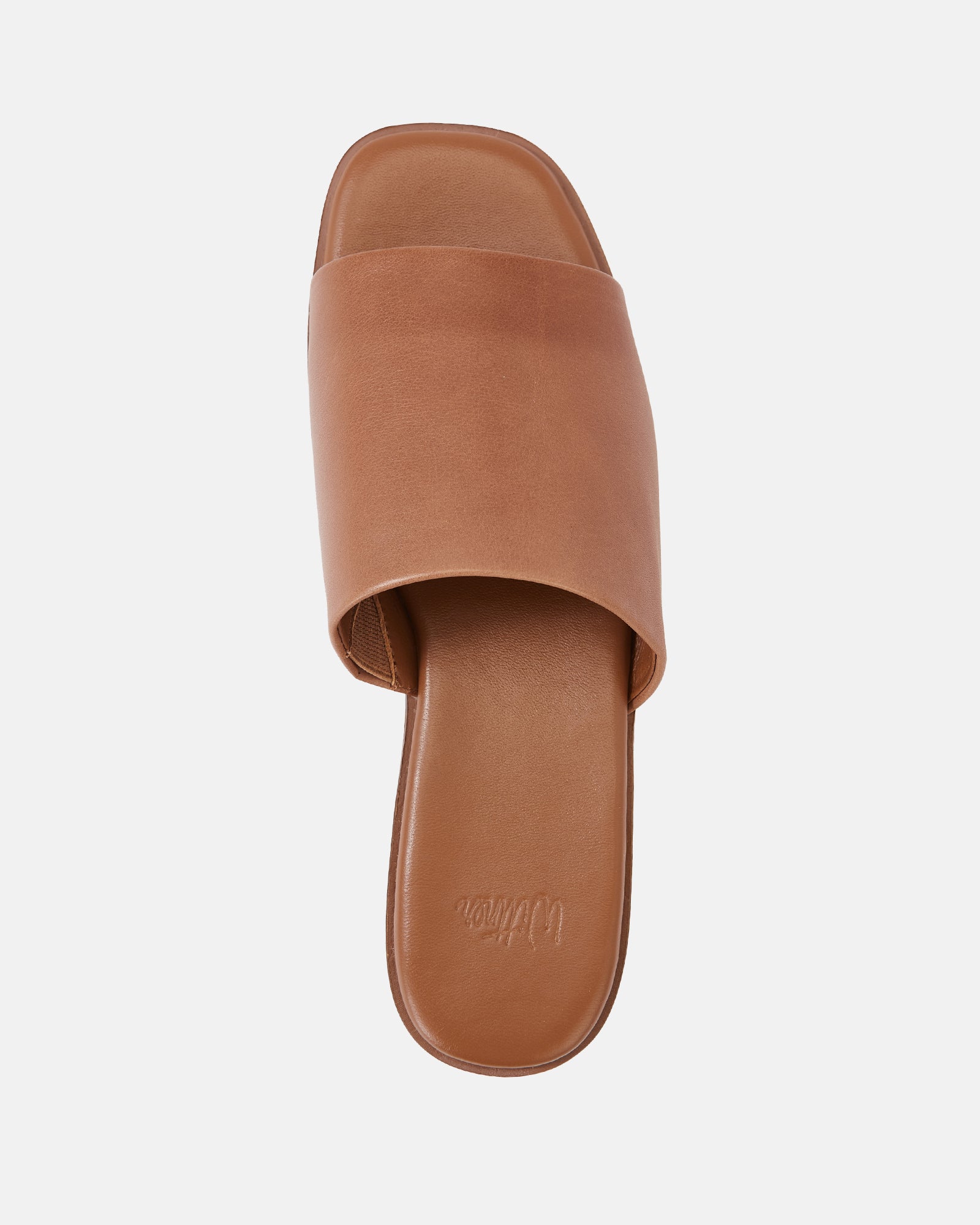 Doro Dark Cognac Leather Slide