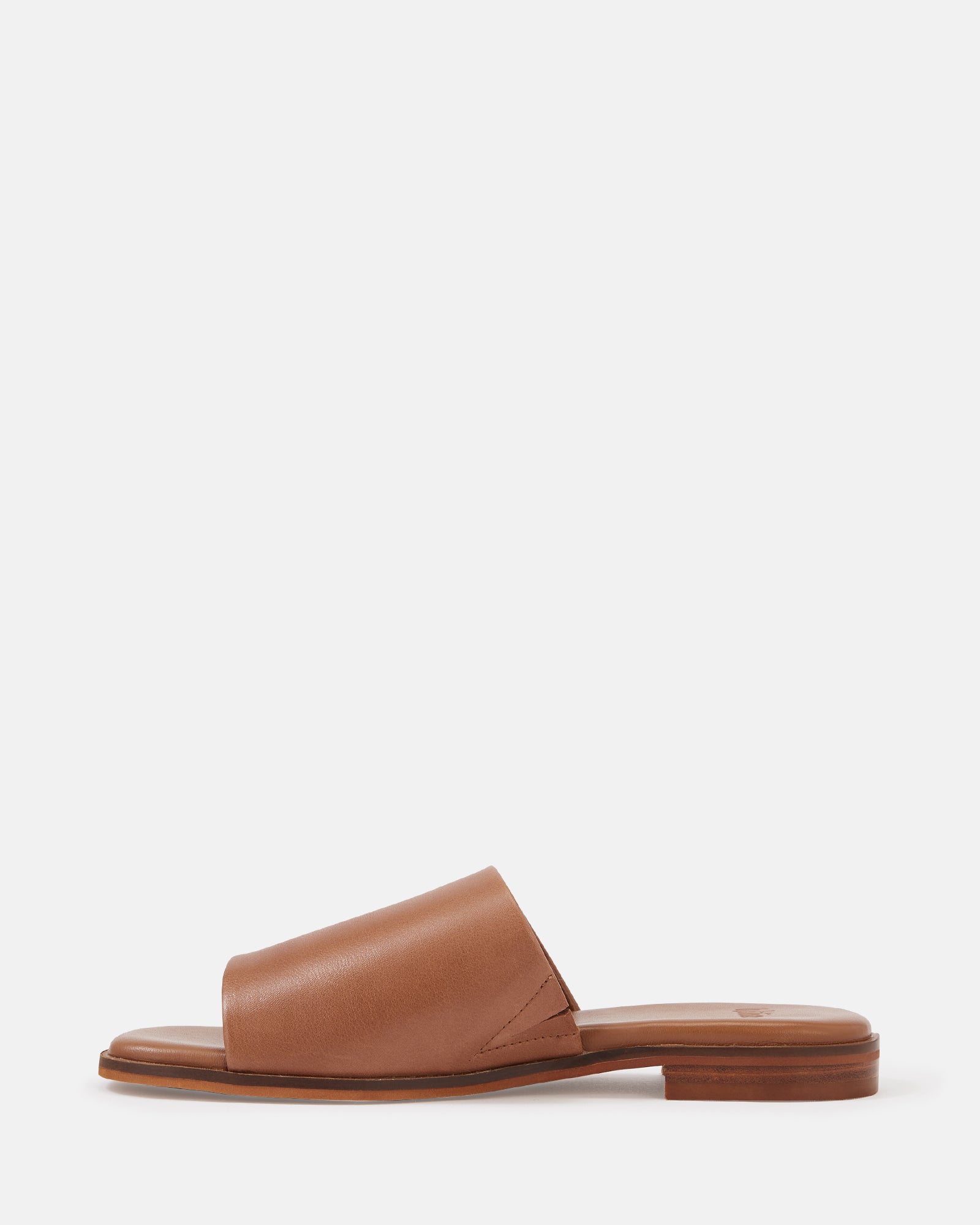 Doro Dark Cognac Leather Slide