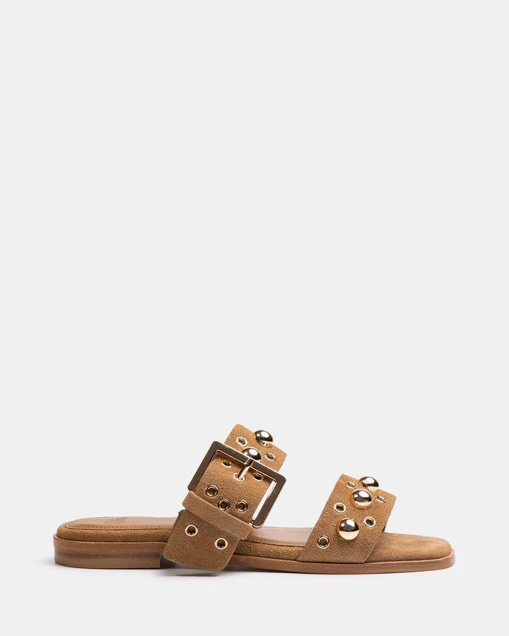 Dixee Dark Sand Suede Leather Sandal