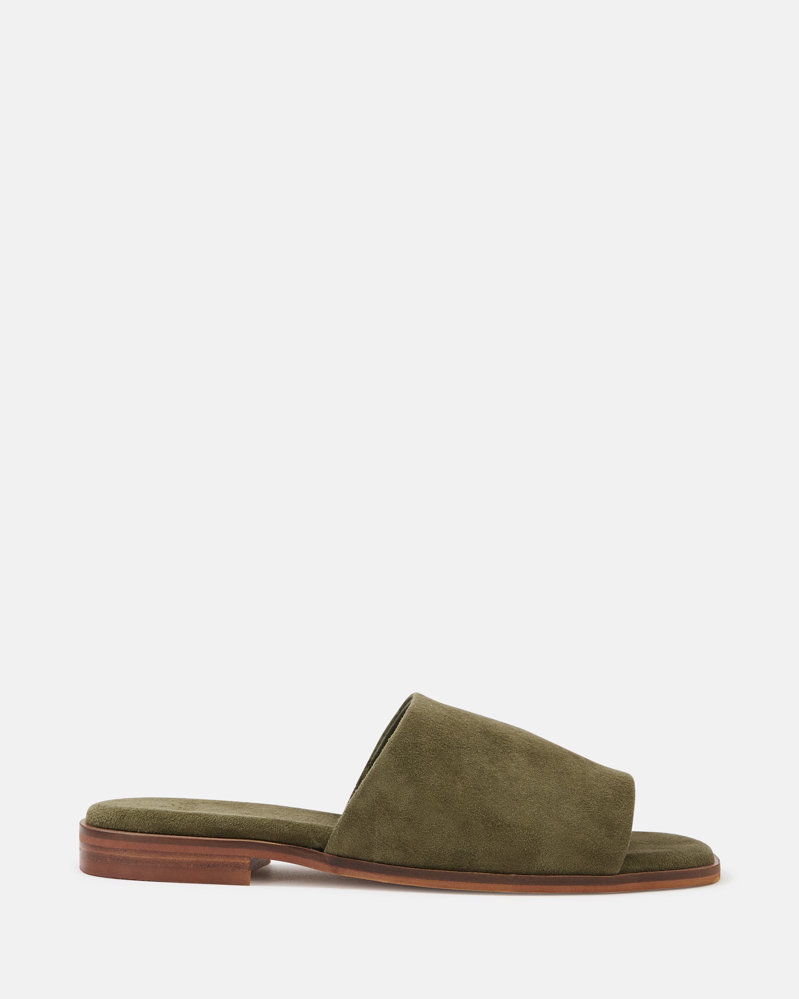Doro Boho Green Suede Leather Slide