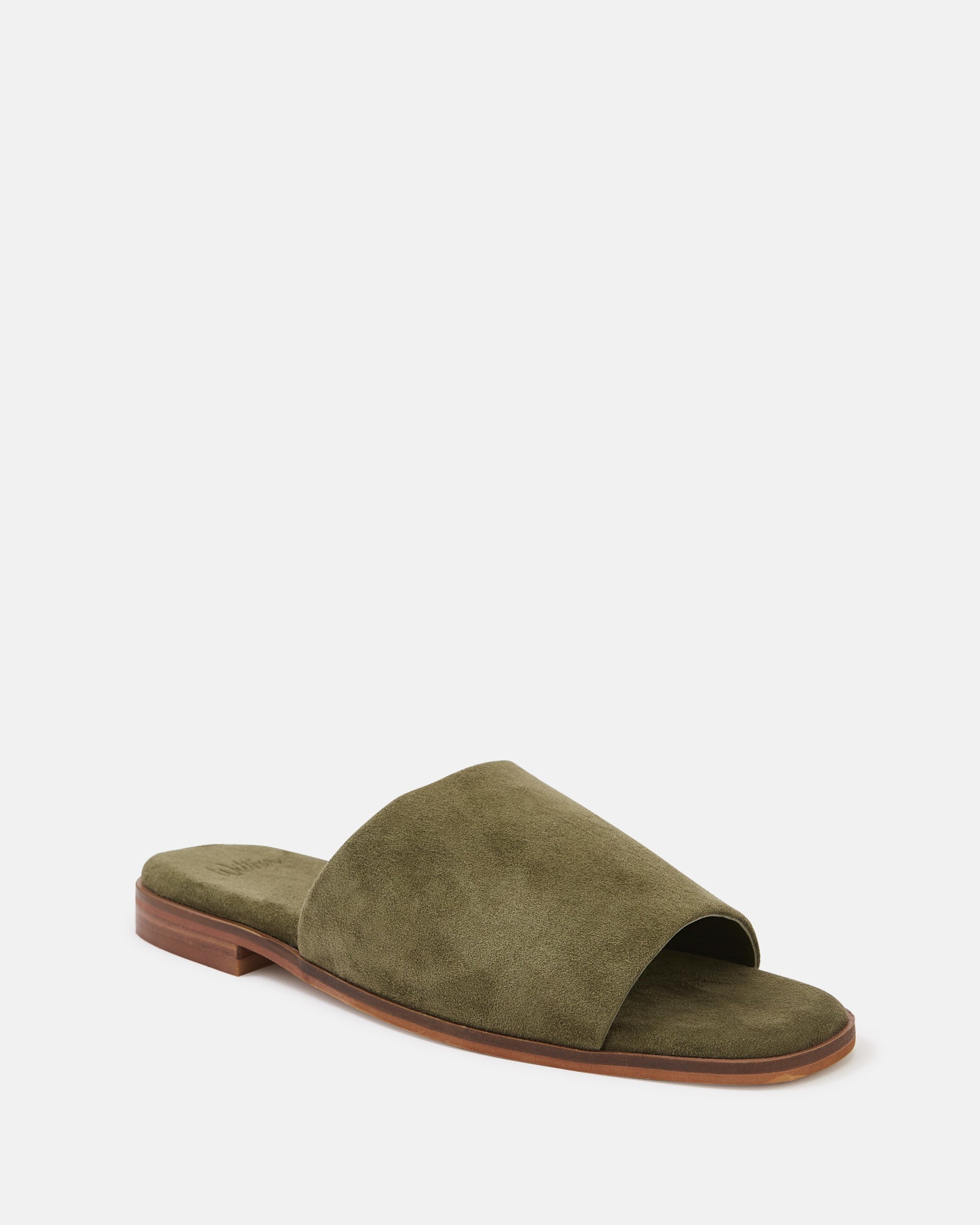 Doro Boho Green Suede Leather Slide