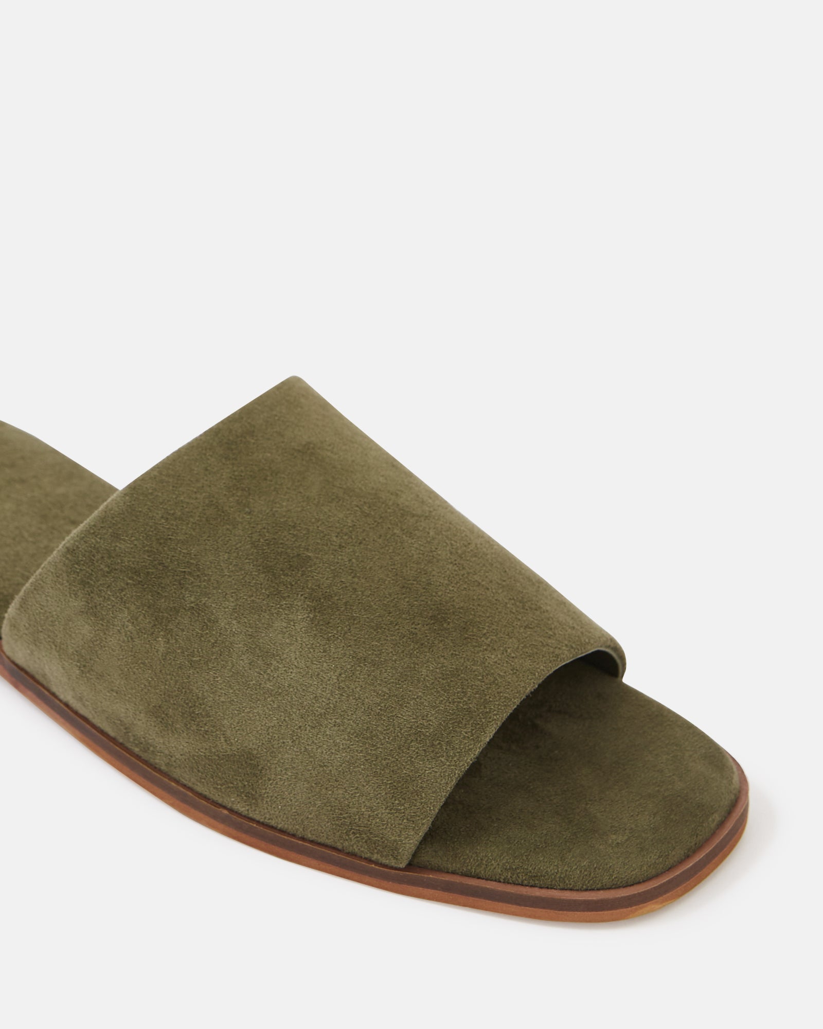 Doro Boho Green Suede Leather Slide