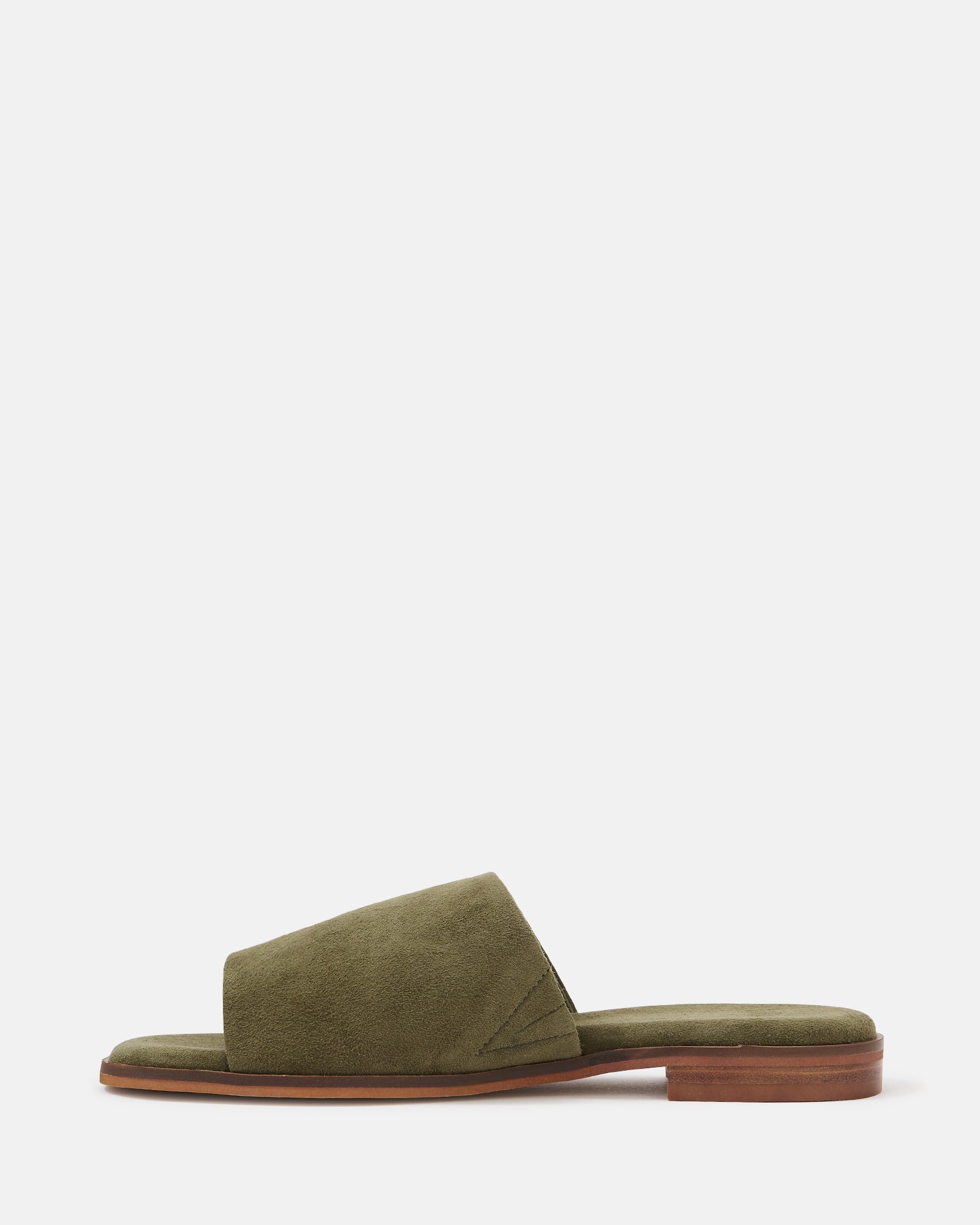 Doro Boho Green Suede Leather Slide