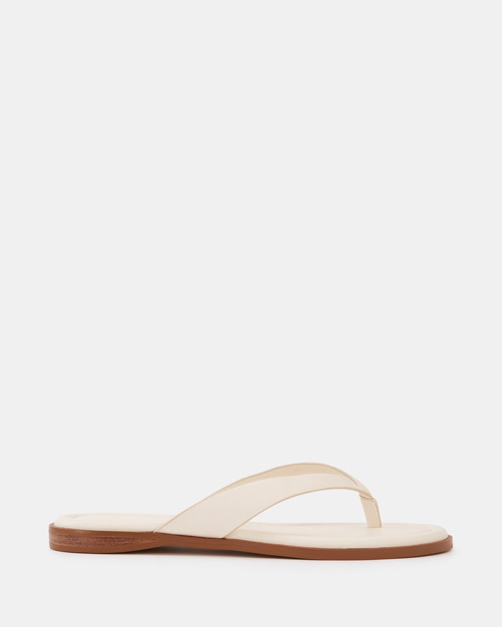 Ethel Vintage Ivory Leather Thong