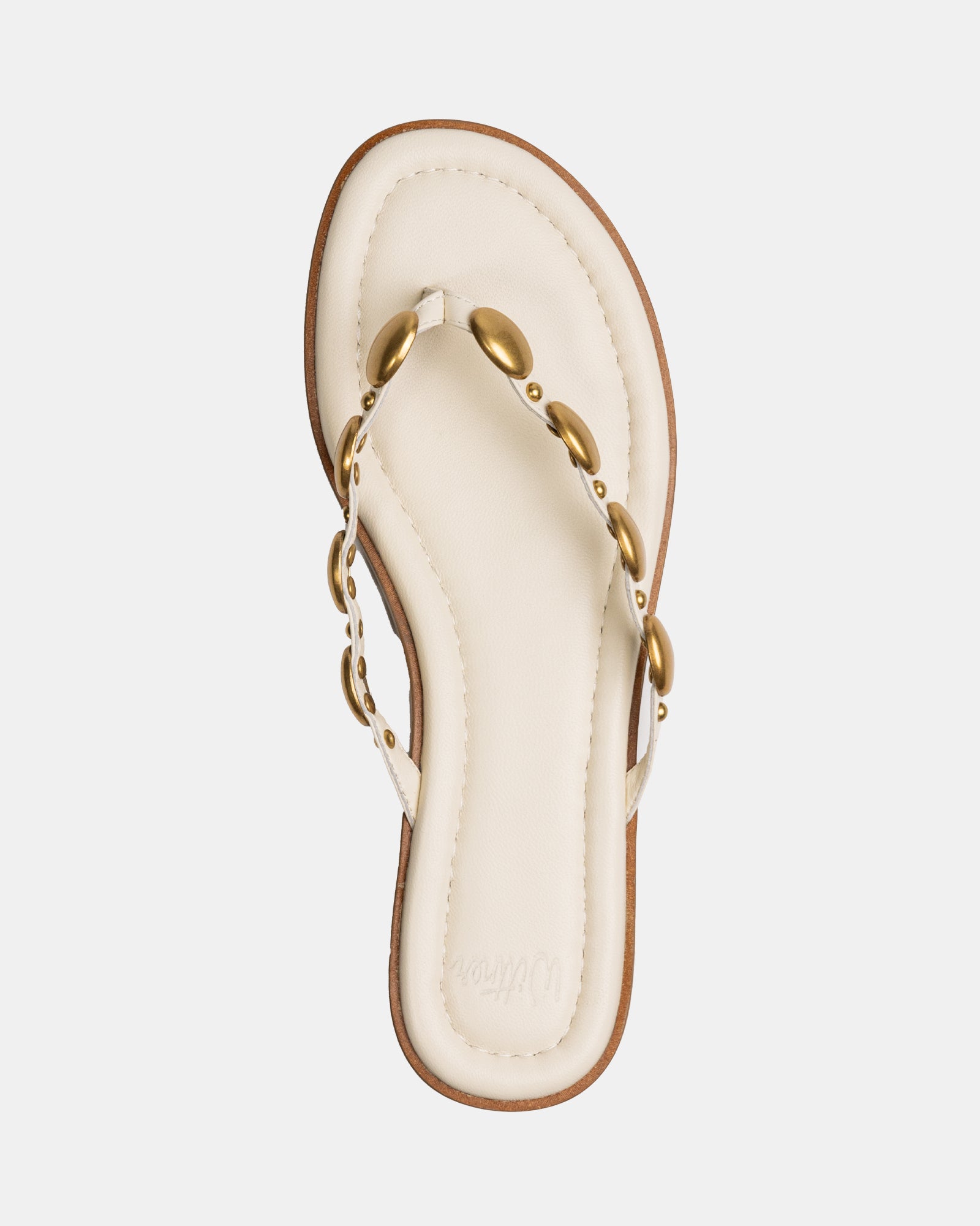 Ediva Vintage Ivory Leather Thong