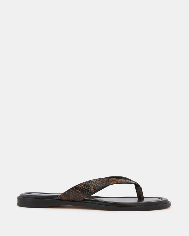 Ethel Snake Emboss Leather Thong
