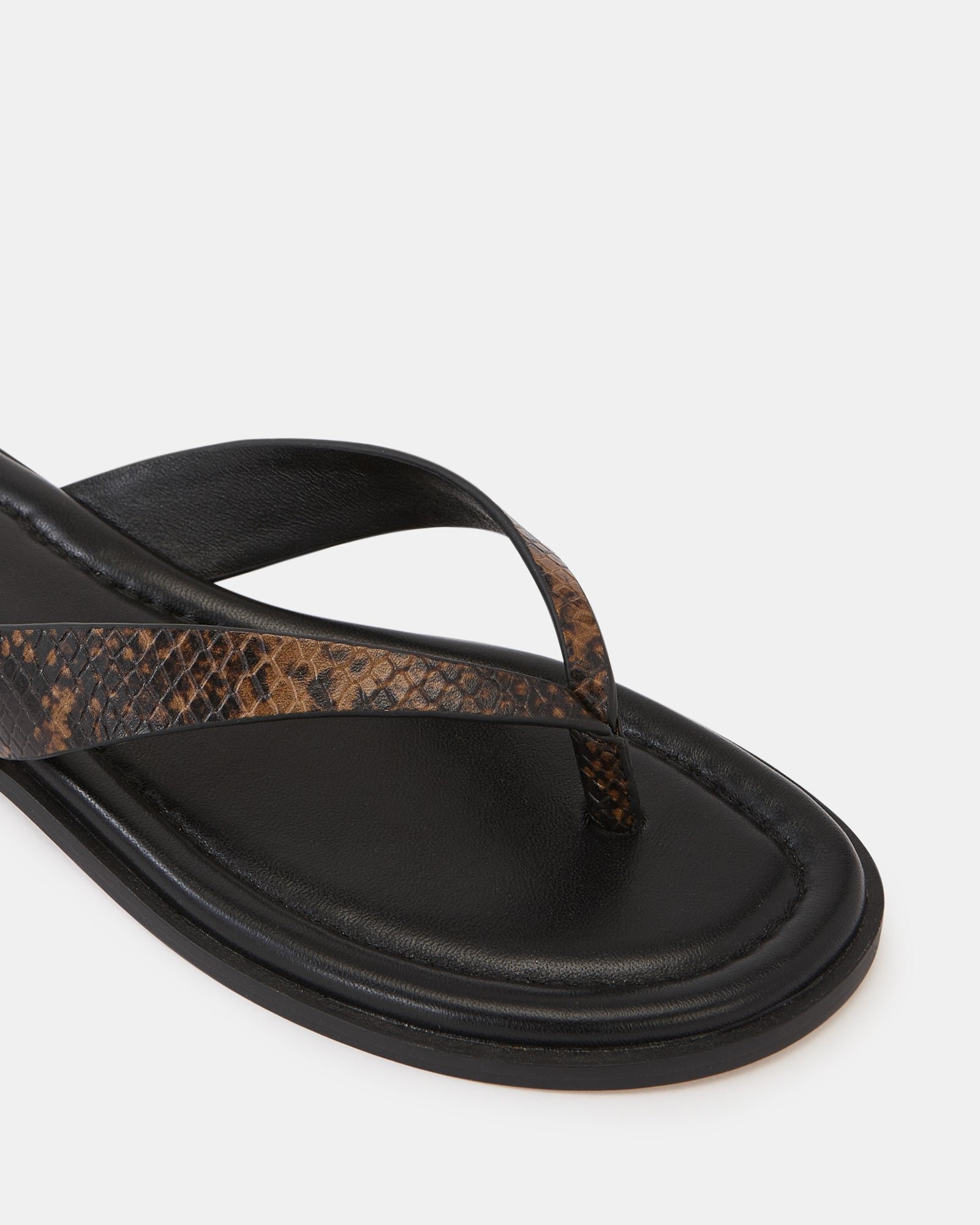 Ethel Snake Emboss Leather Thong