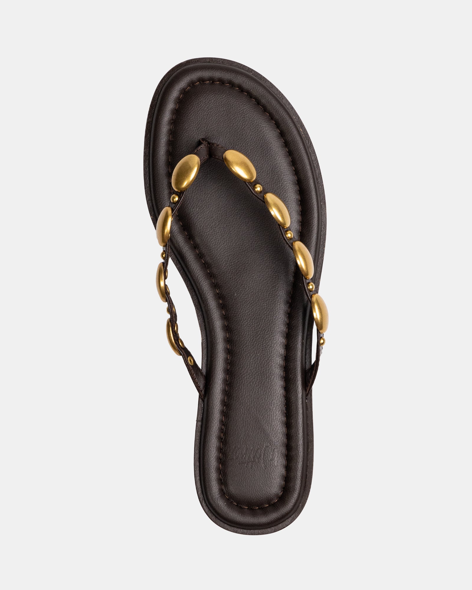 Ediva Espresso Leather Thong