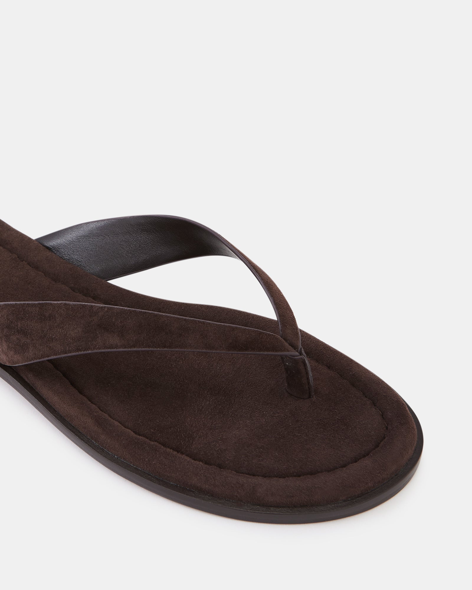 Ethel Espresso Suede Leather Thong