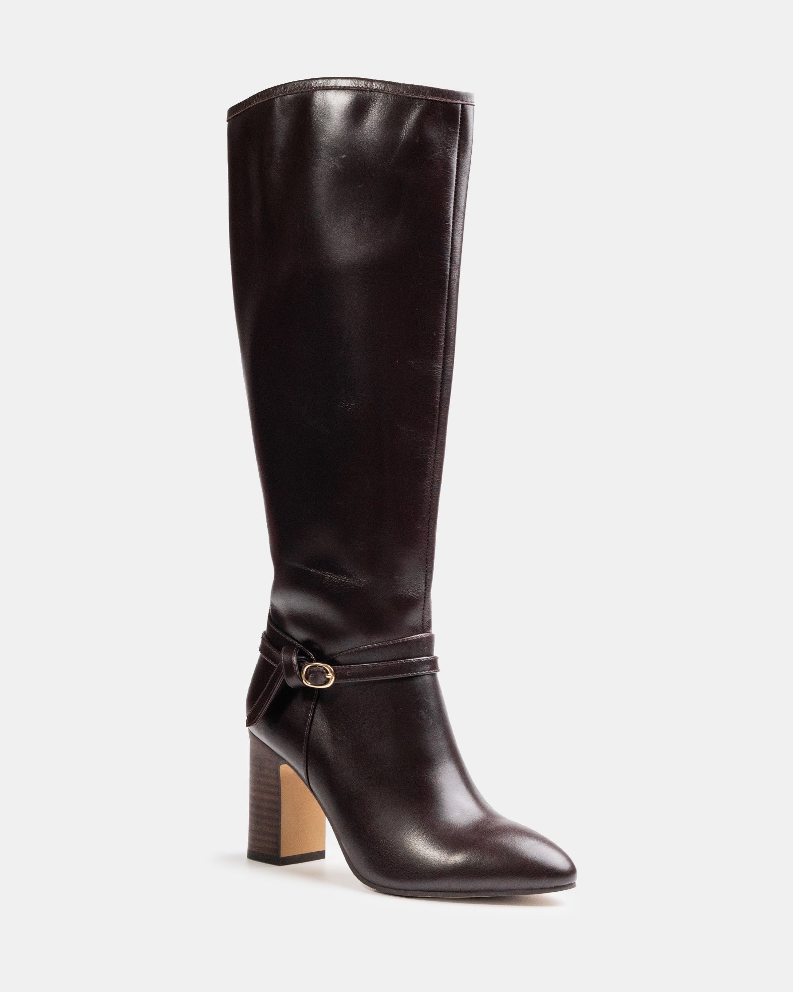Presley Dark Brown Leather Knee High Boot