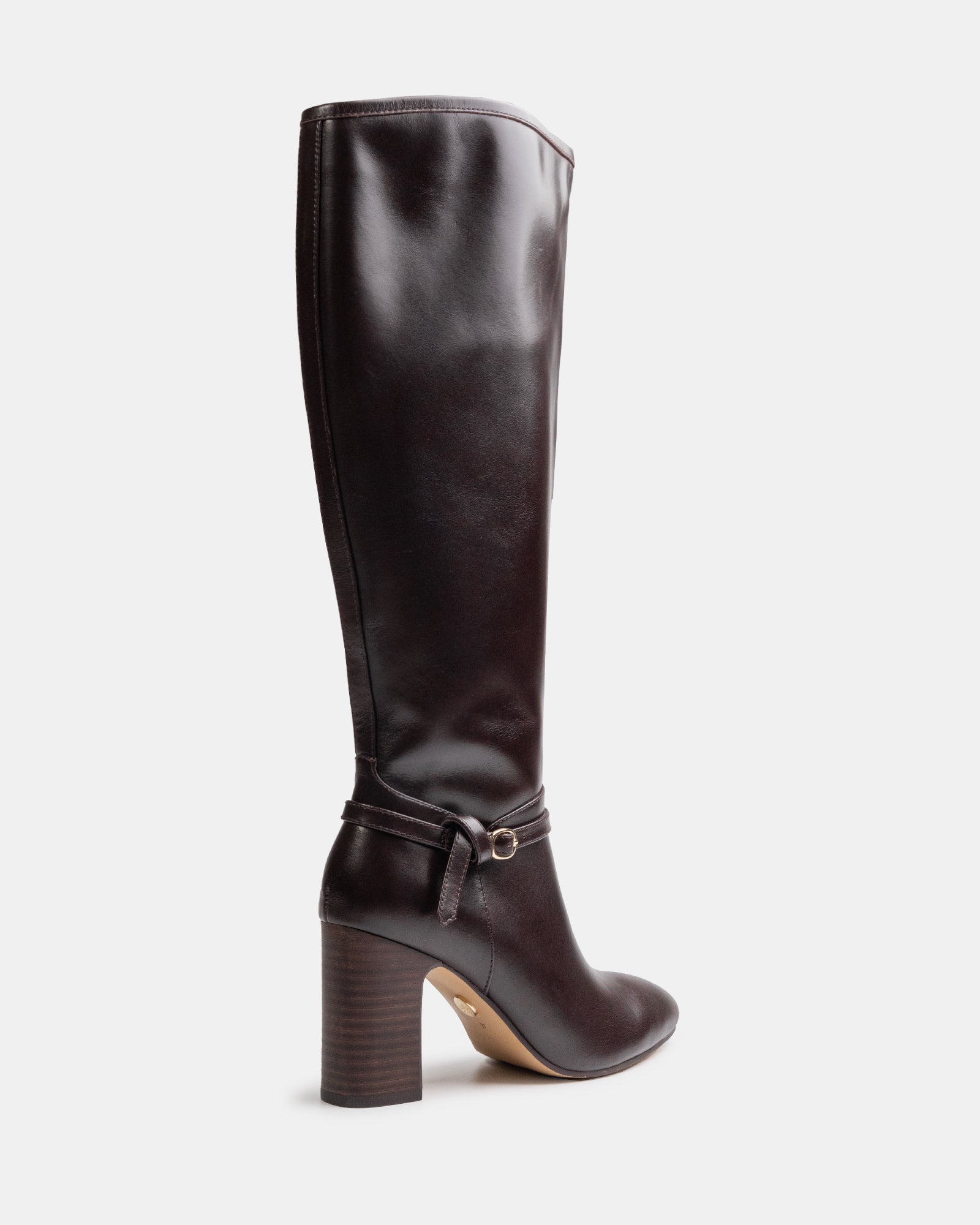 Presley Dark Brown Leather Knee High Boot