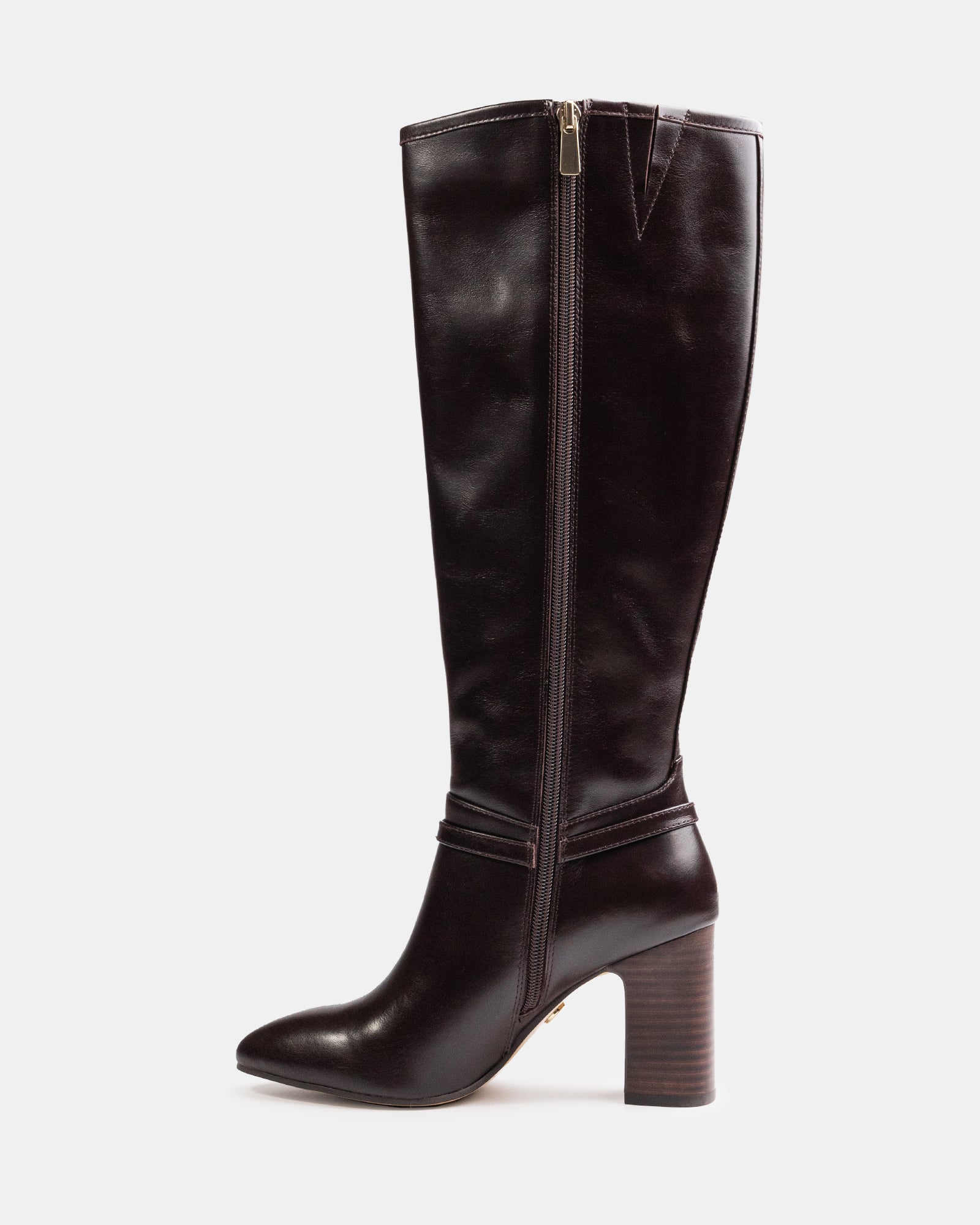 Presley Dark Brown Leather Knee High Boot