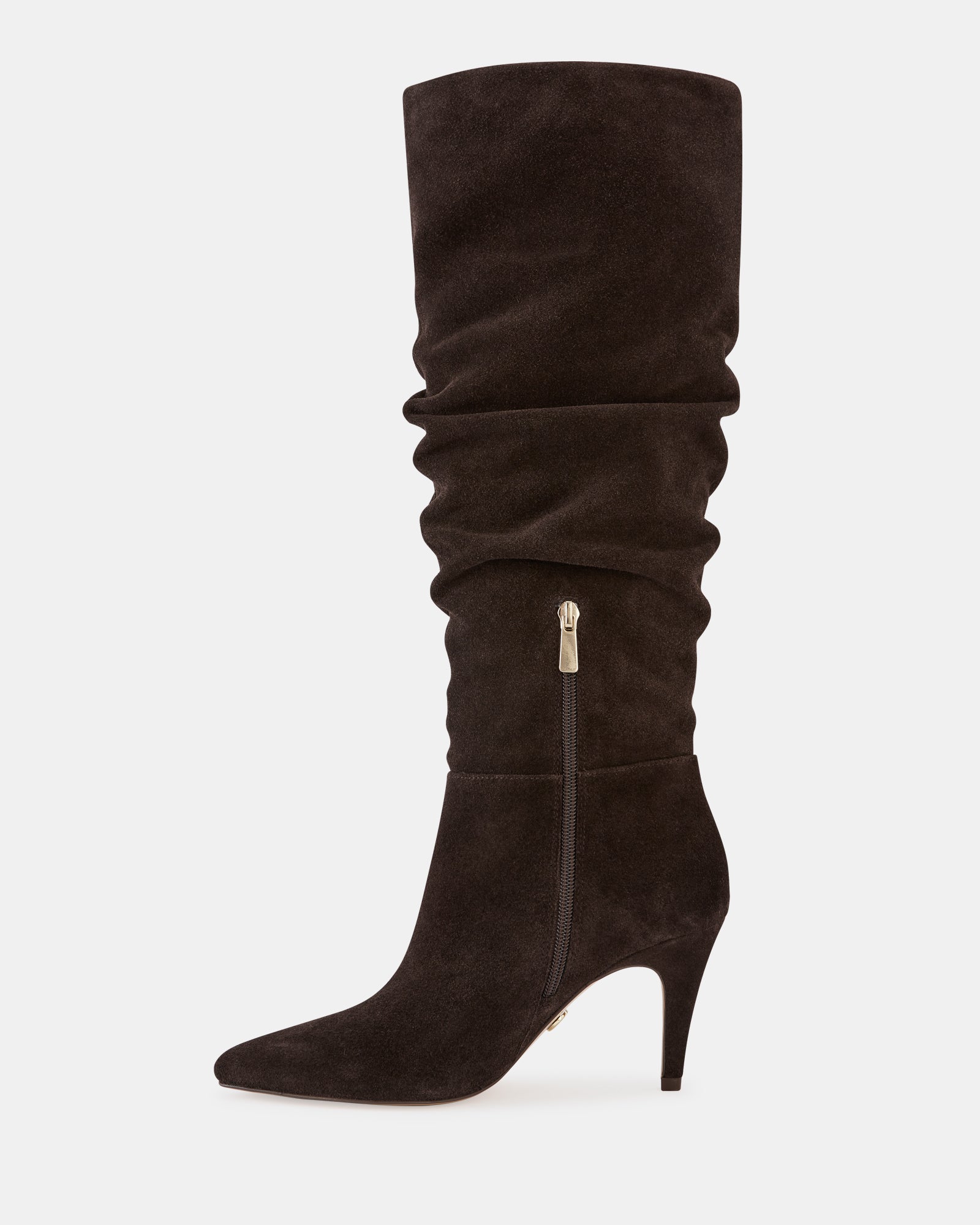 Romayn Ebony Suede Leather Knee High Boot
