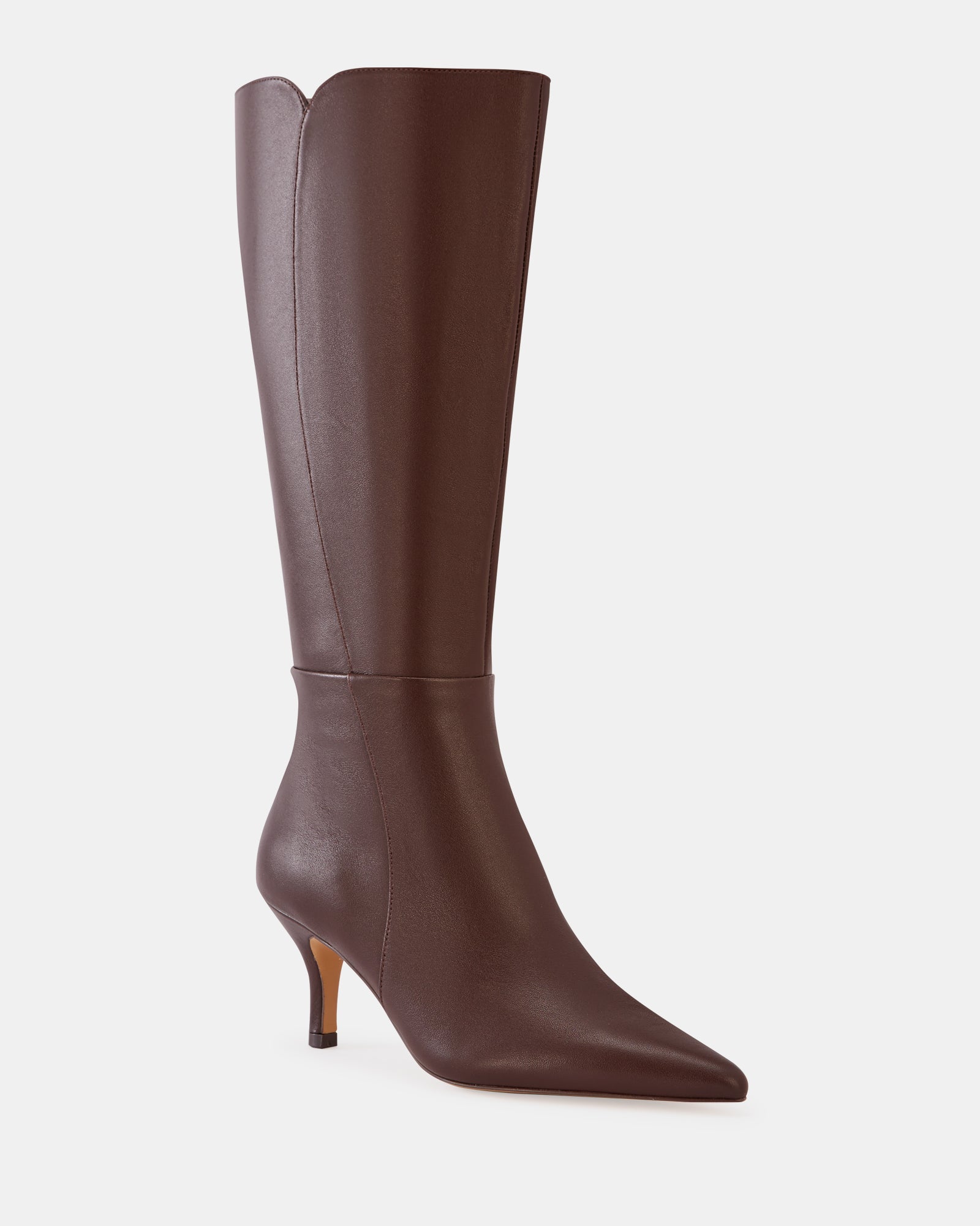 Tyra Dark Brown Leather Knee High Boot
