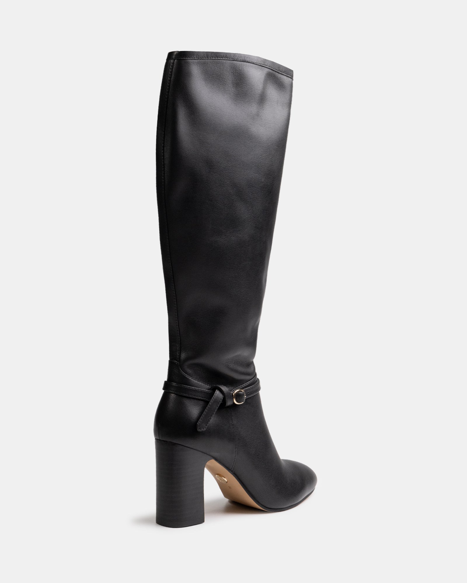 Presley Black Leather Knee High Boot