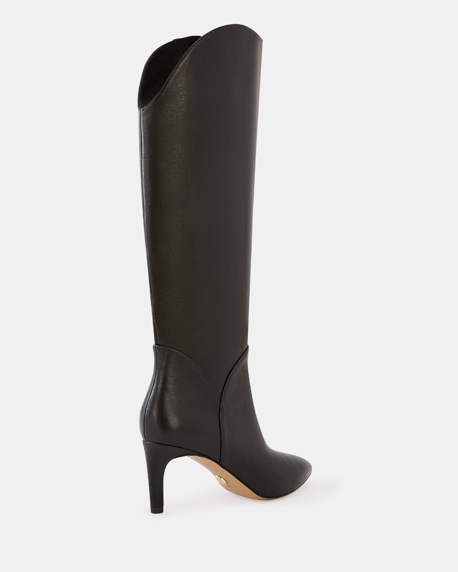 Freda Black Leather Knee High Boot