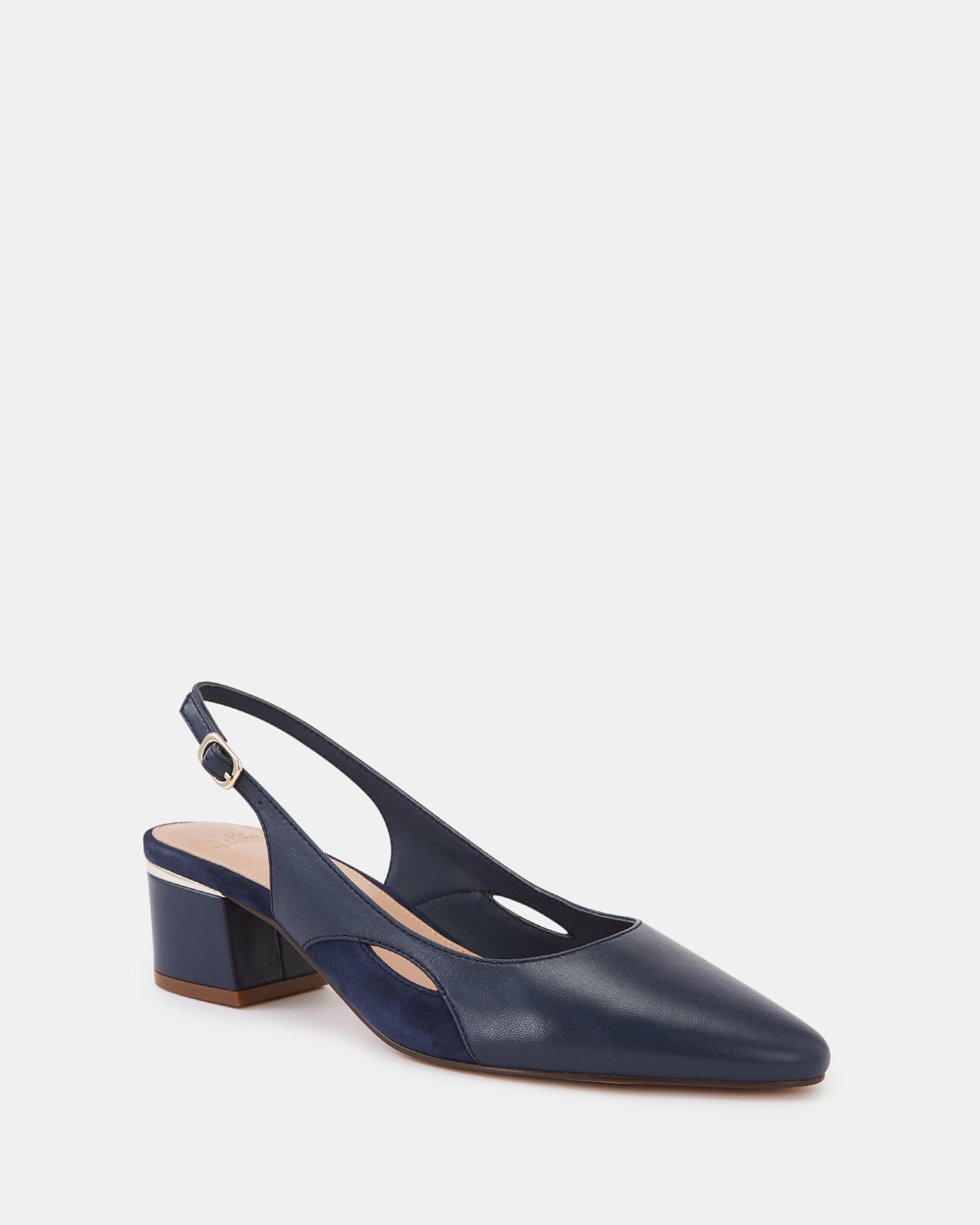 Gisela Dark Navy Leather Slingback